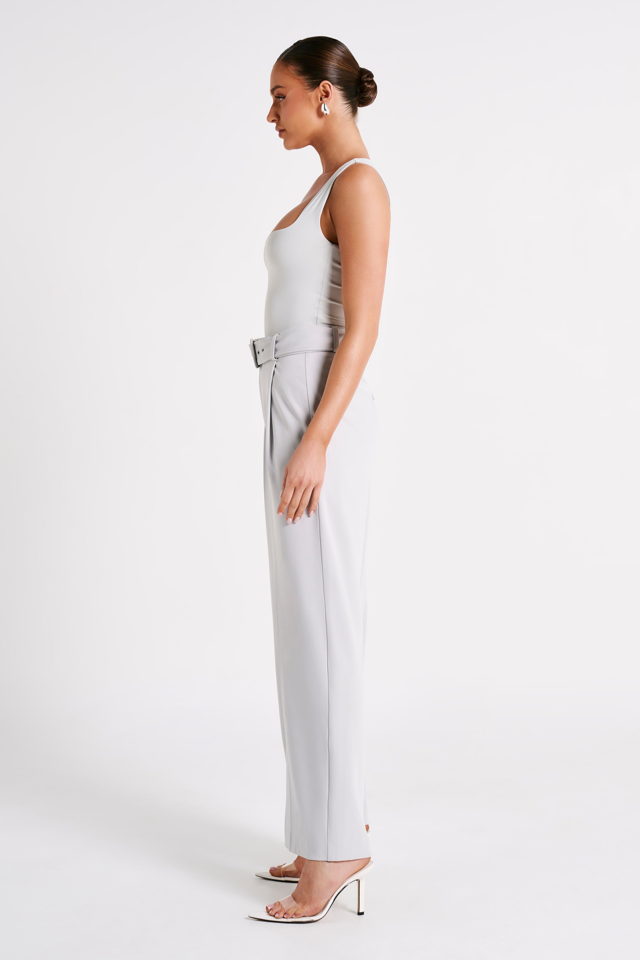 Linley Recycled Nylon Long Line Top - Ice Grey