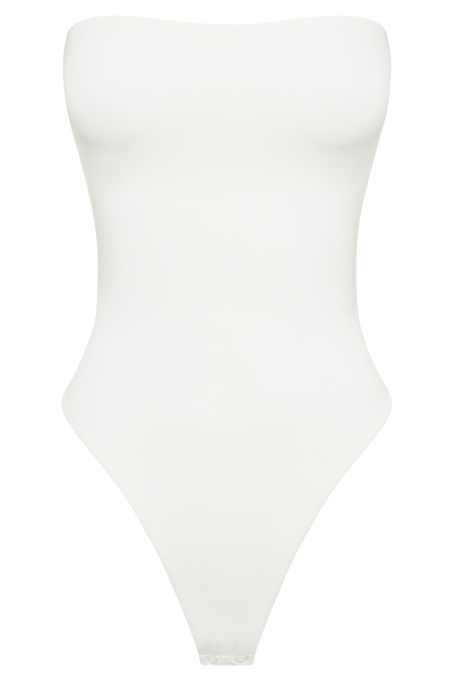 Leighton Recycled Nylon Strapless Bodysuit - White