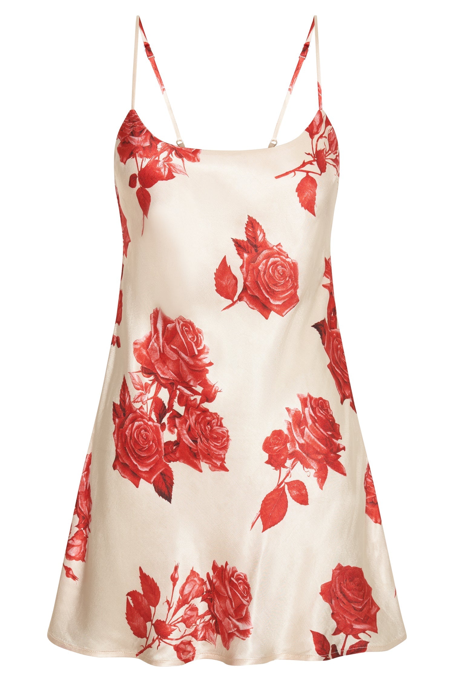 Valentina Satin Mini Dress - Rose Print