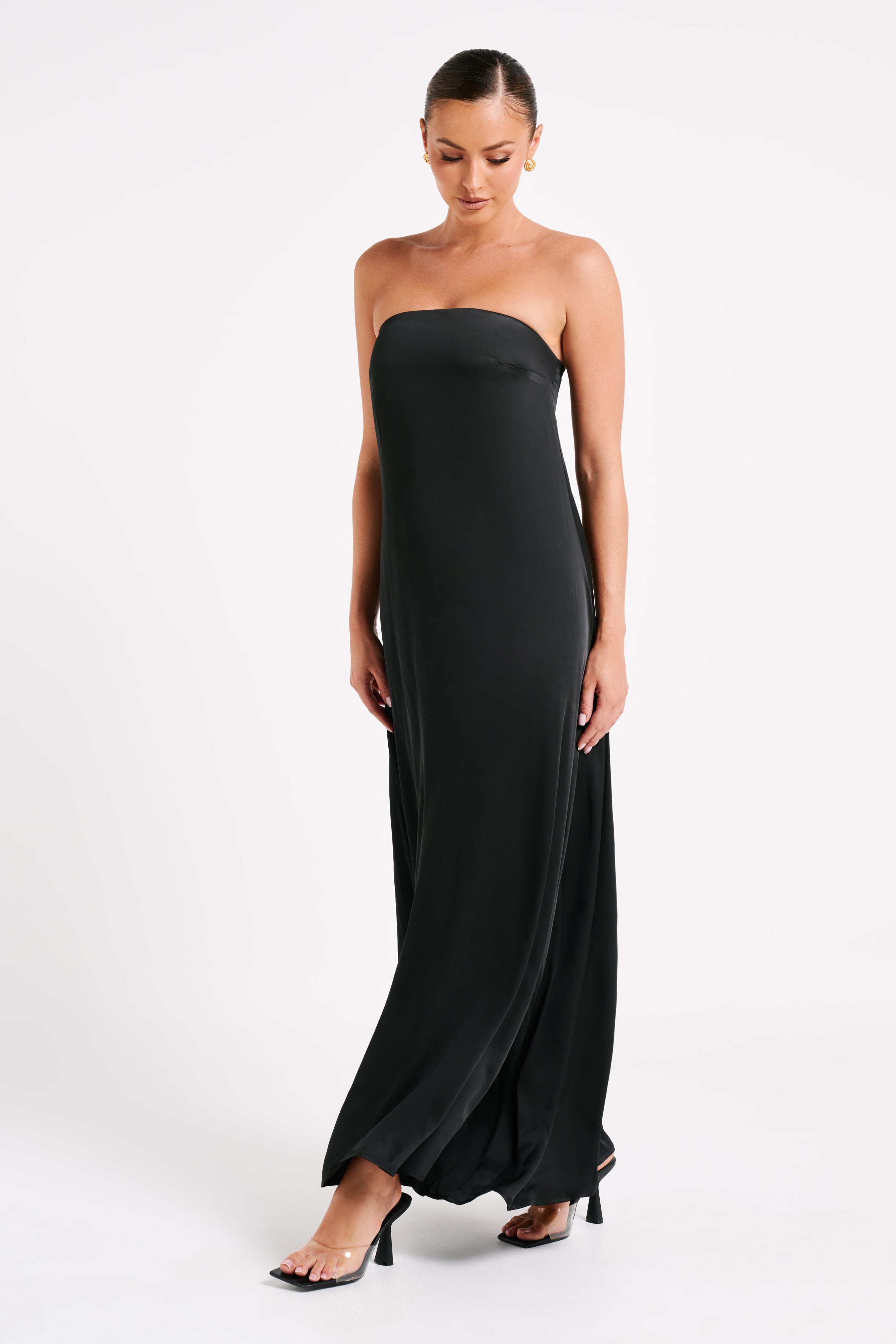 Luisa Strapless Maxi Dress - Black