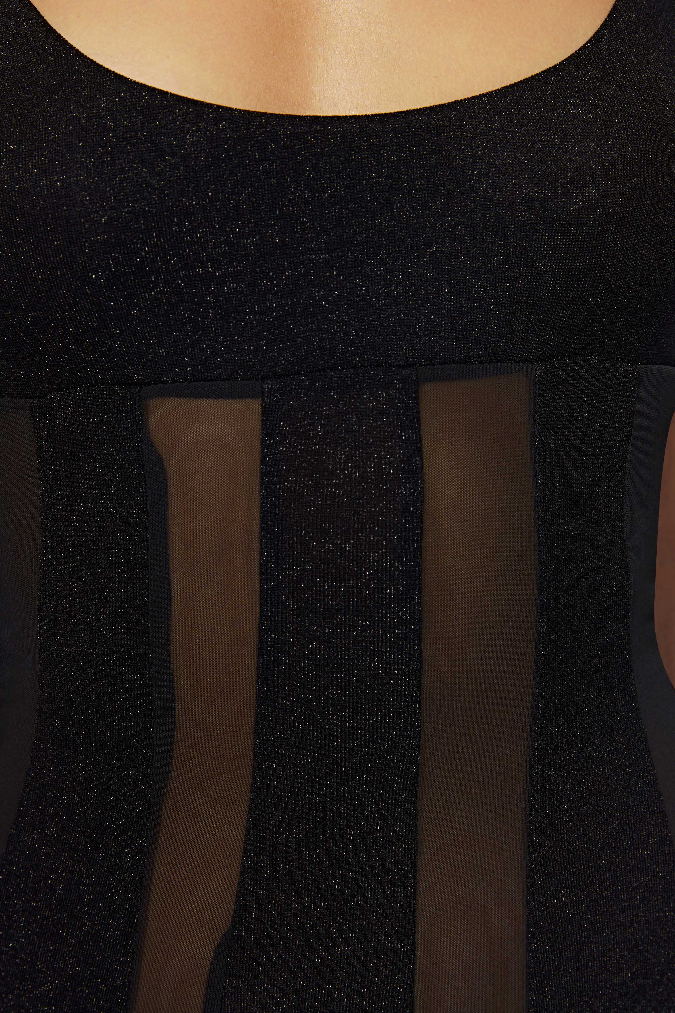 Dominique Panelled Maxi Dress - Black