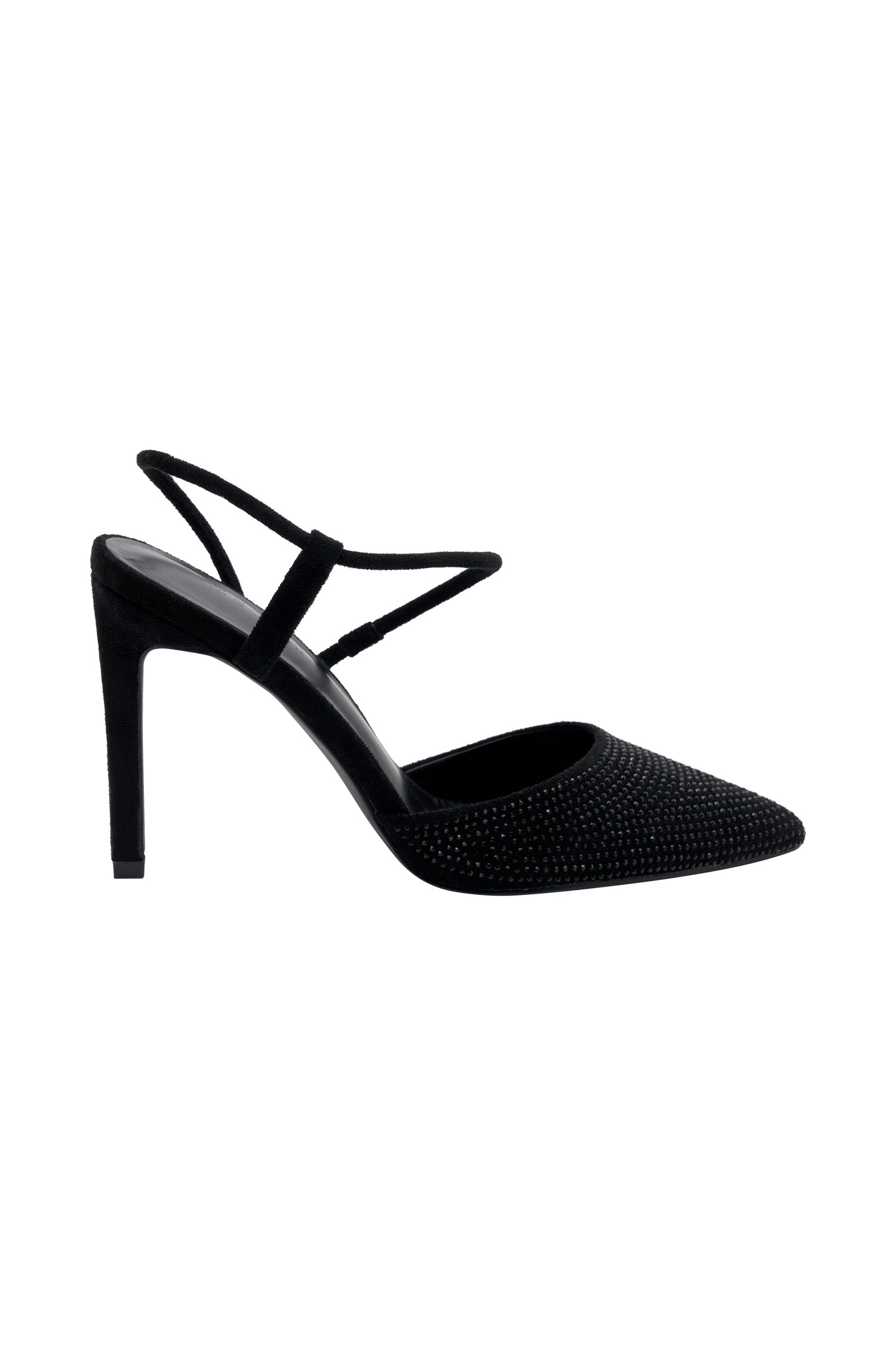 Carter Diamante Closed Toe Heels - Black