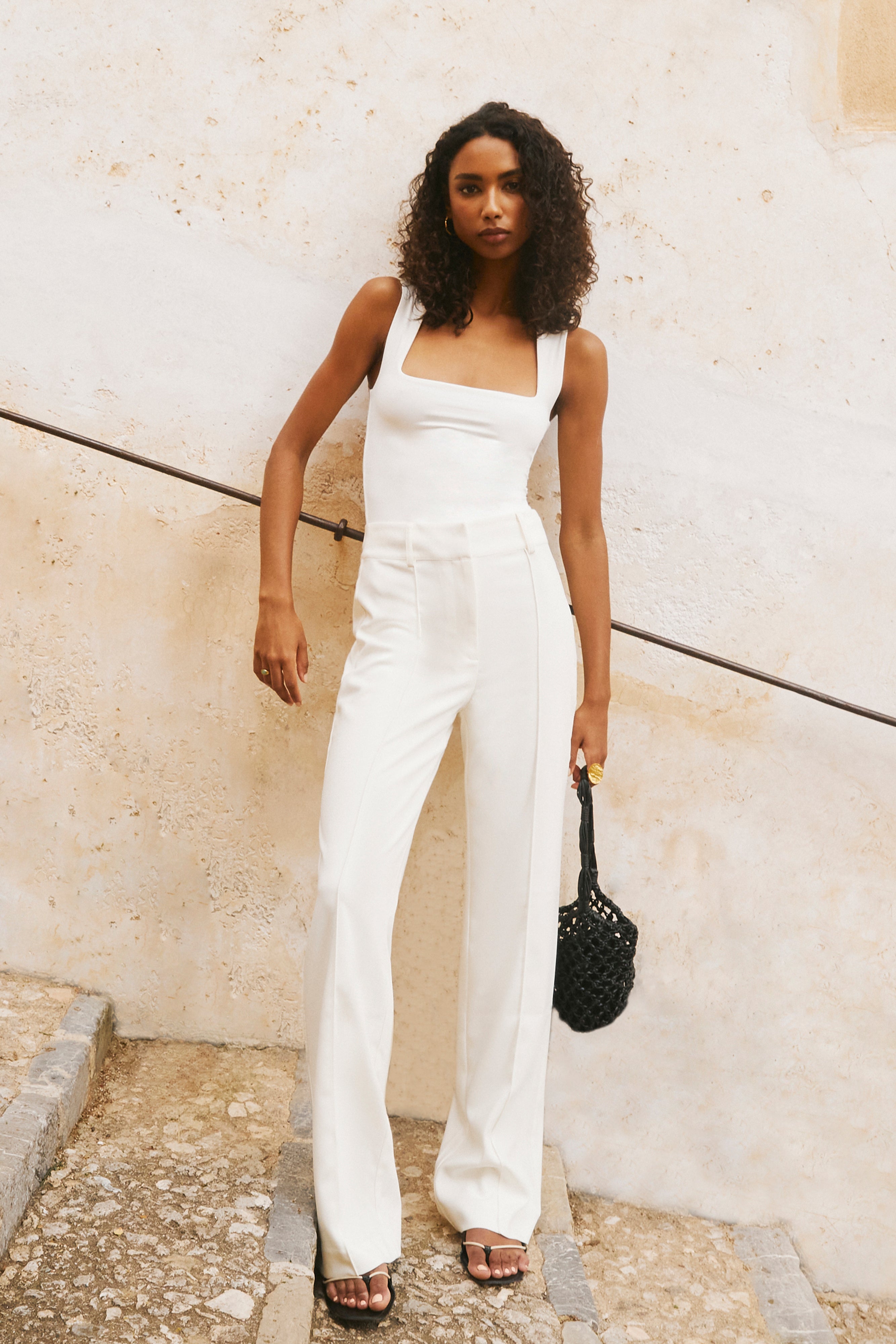 Lisa High Waist Suiting Trousers - Ivory