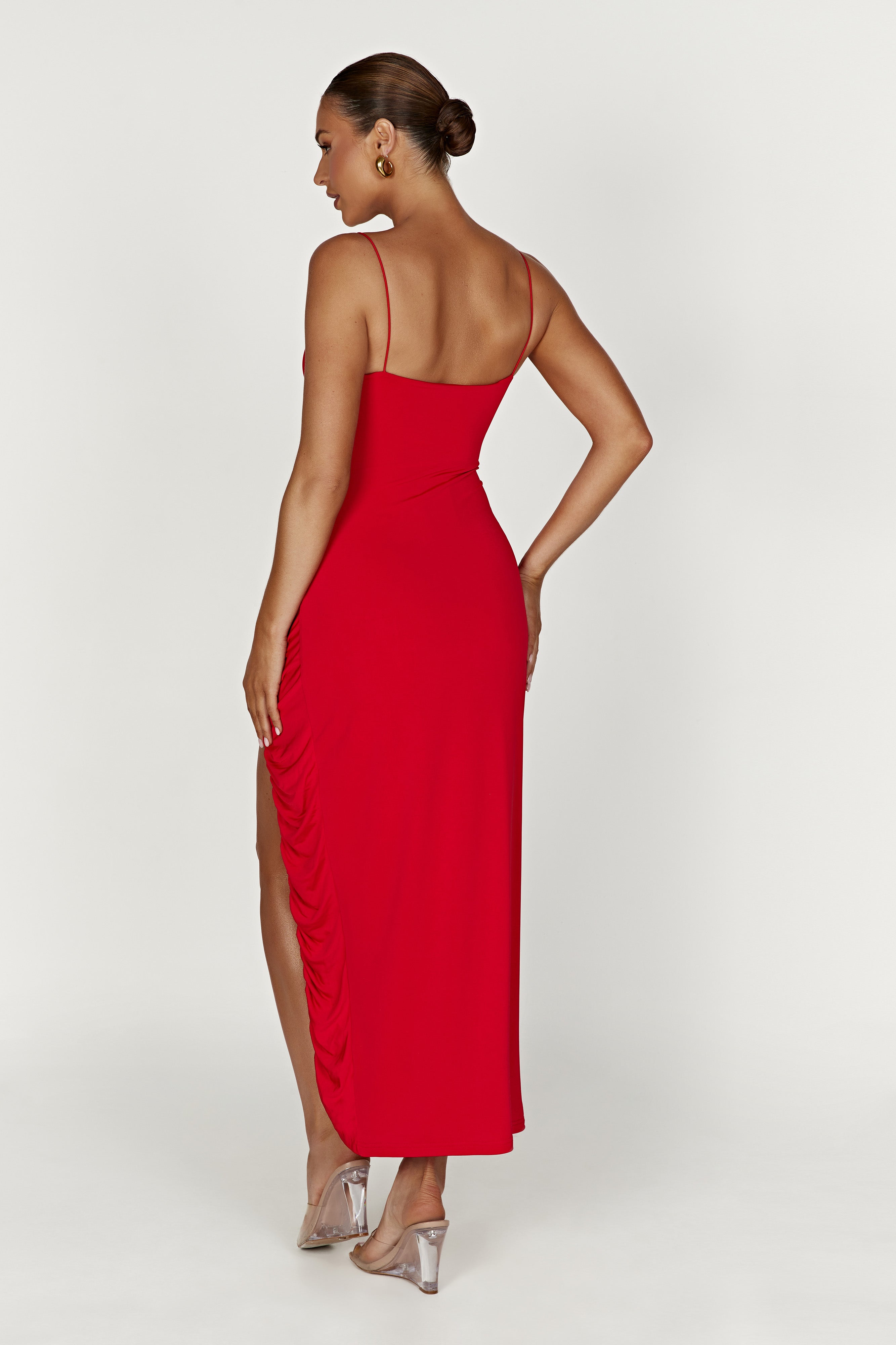 Nevaeh Rose Midi Dress - Red