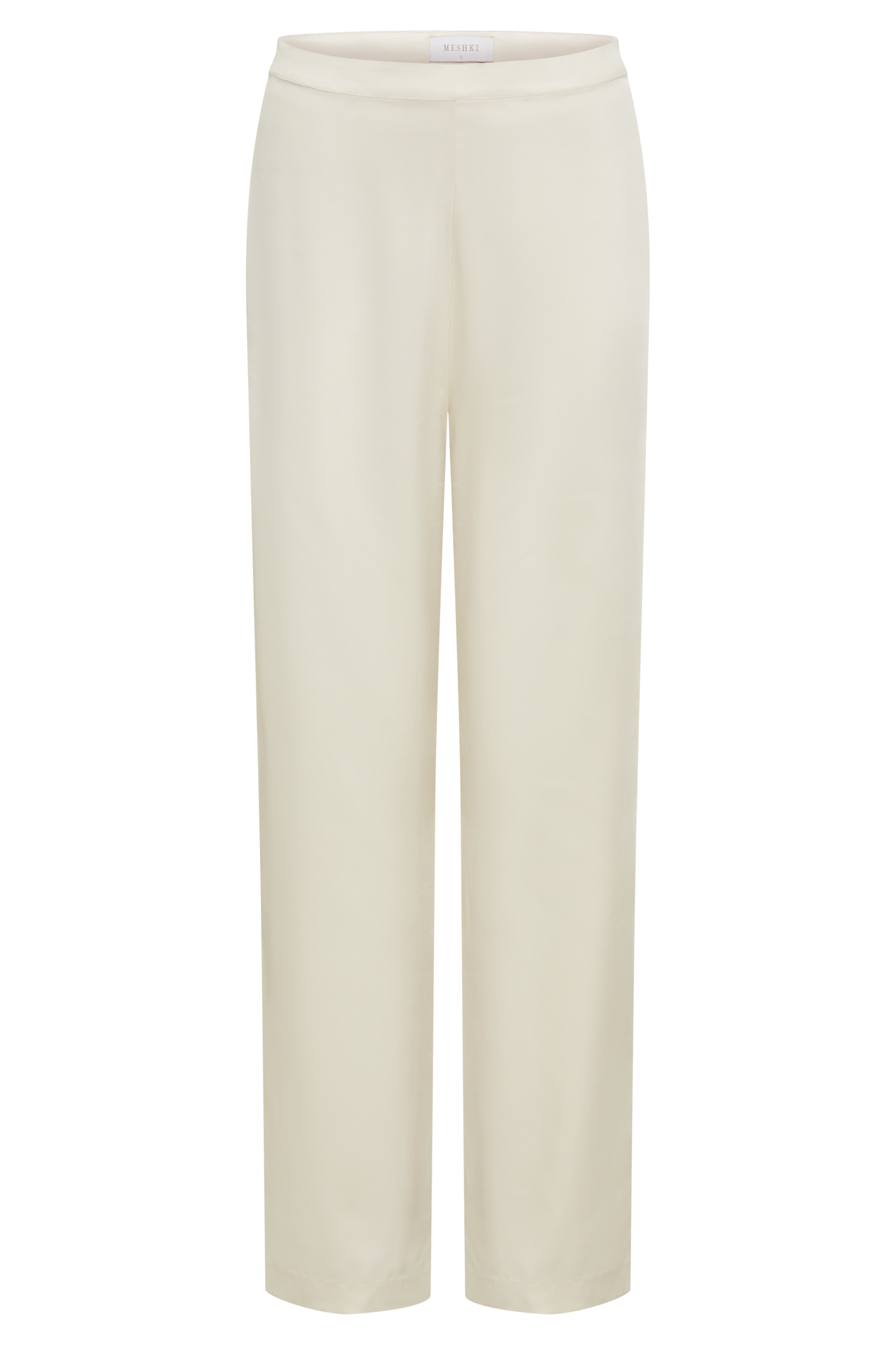 Elisa Satin Straight Leg Pant - Sand