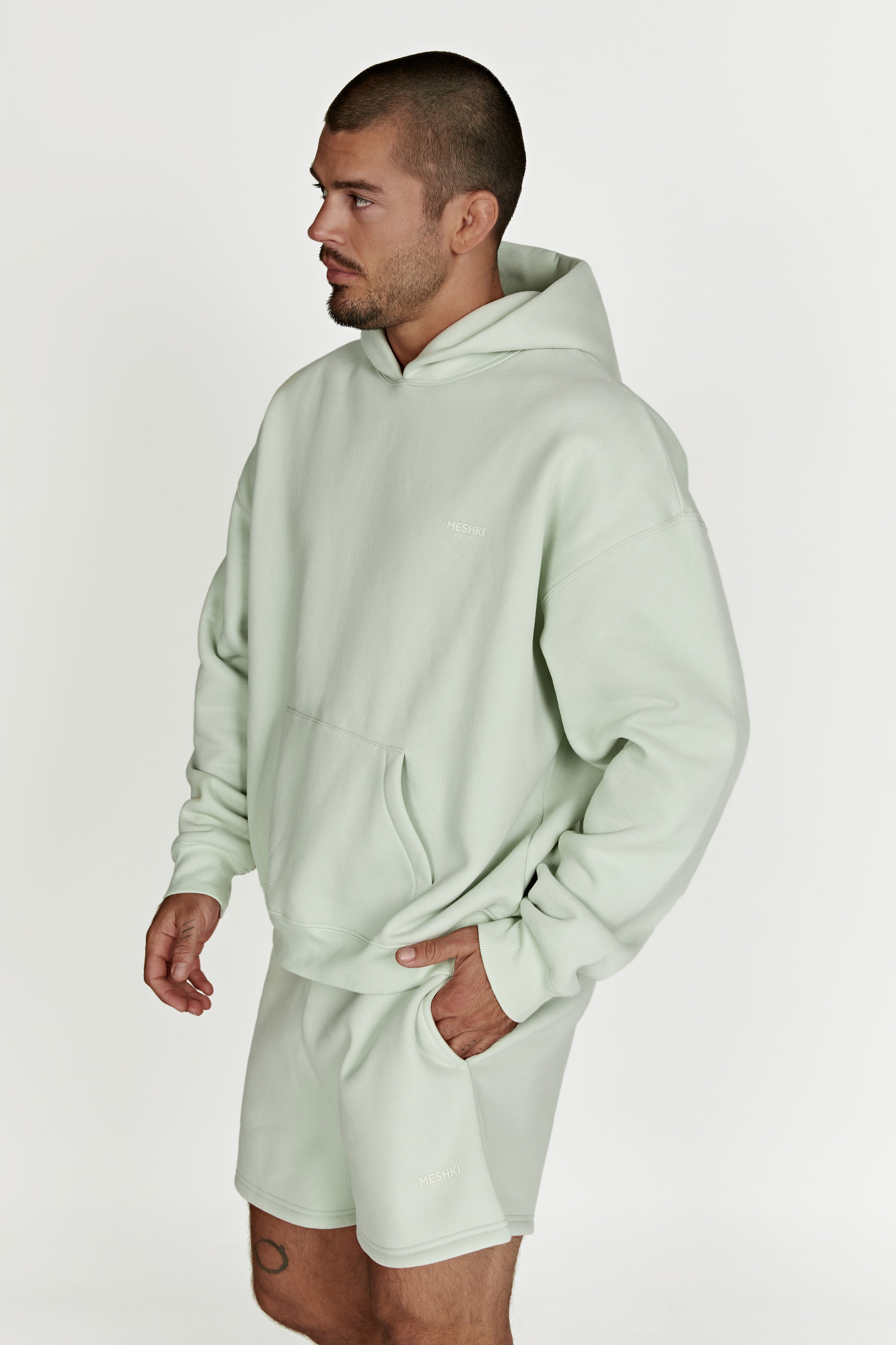 Bernie Oversized Unisex Hoodie - Light Sage