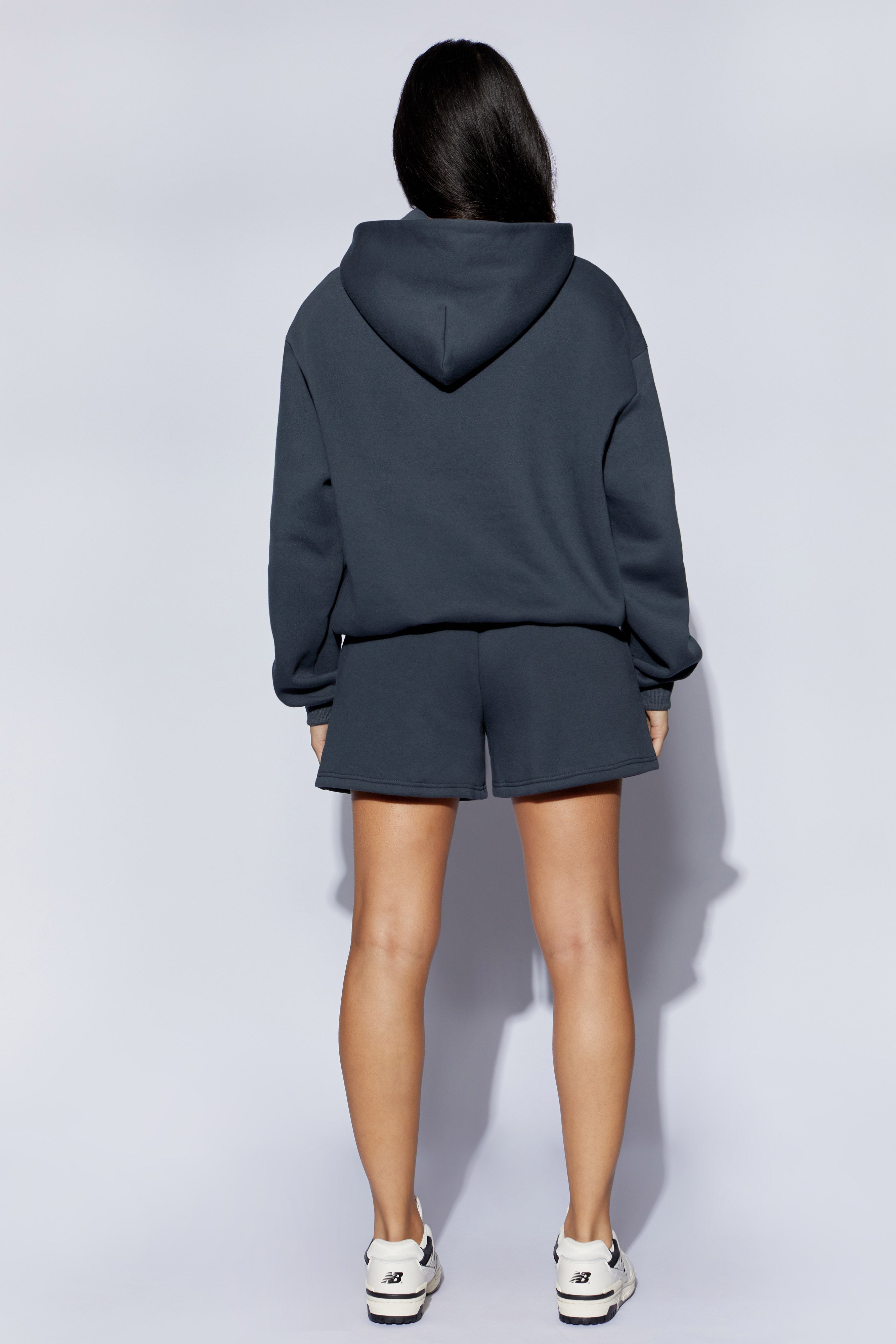 Arden Embossed Fleeceback Hoodie - Charcoal