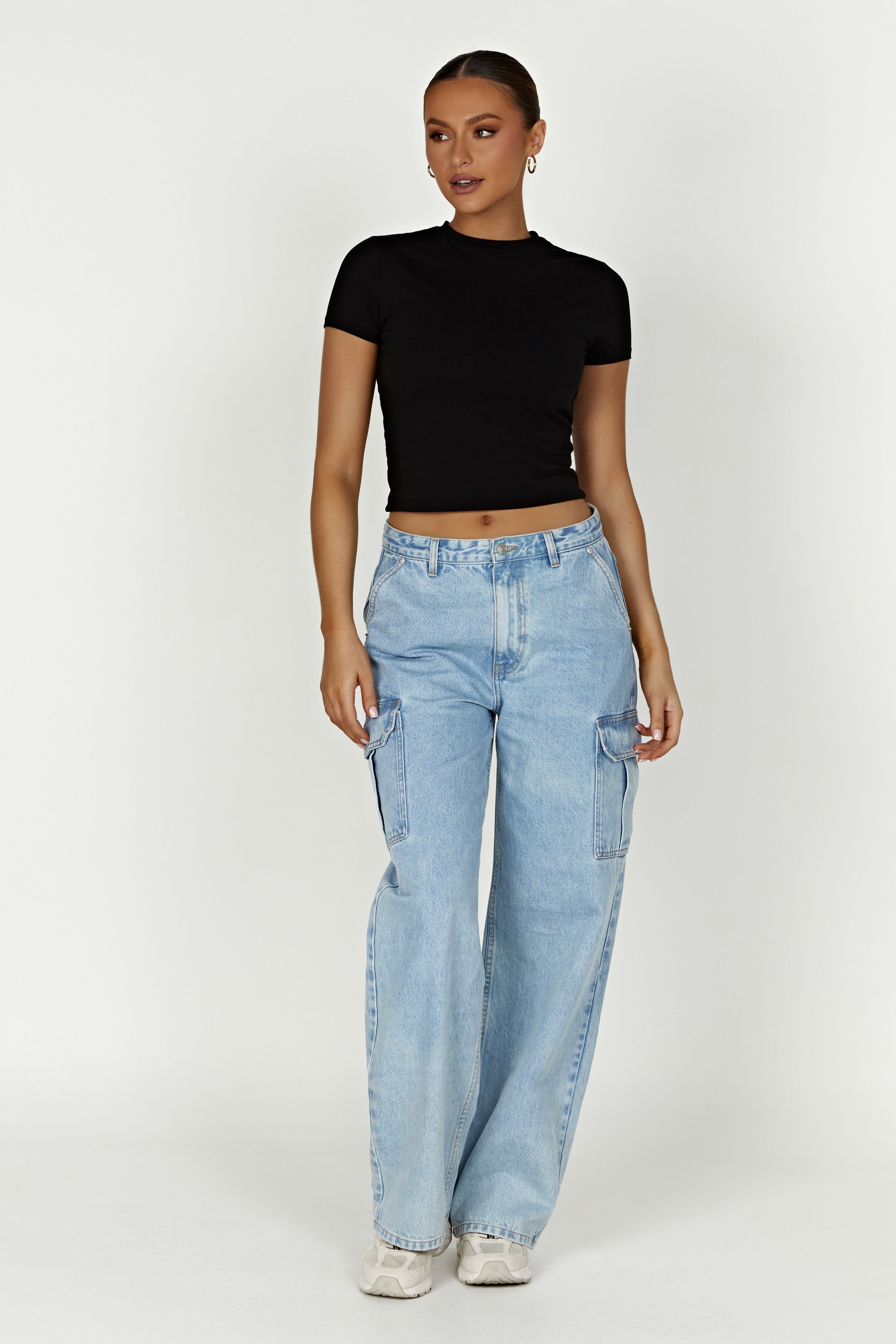 Jeanie Longline T-Shirt - Black