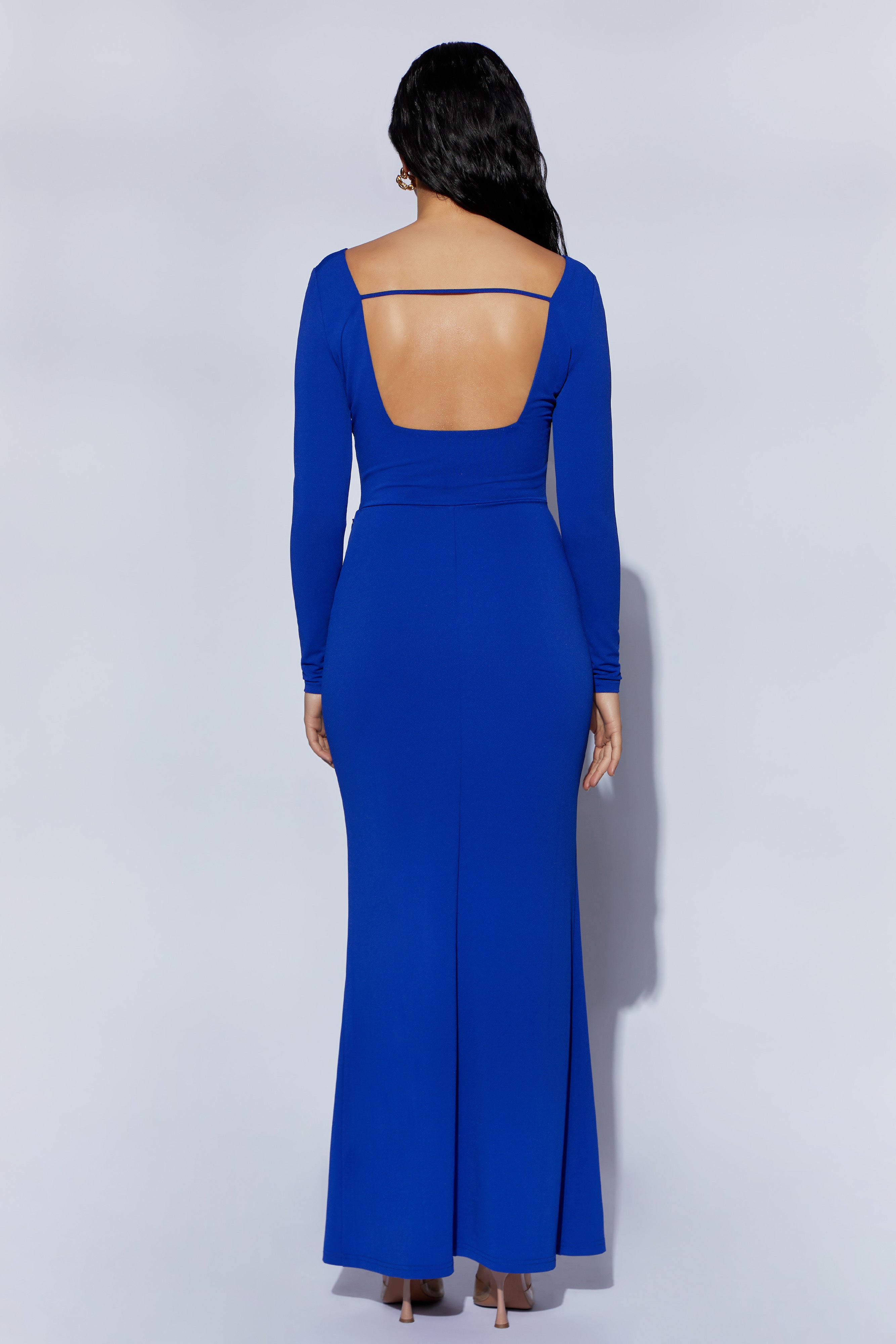 Mehlika Cut Out Maxi Dress With Hardware - Persian Blue