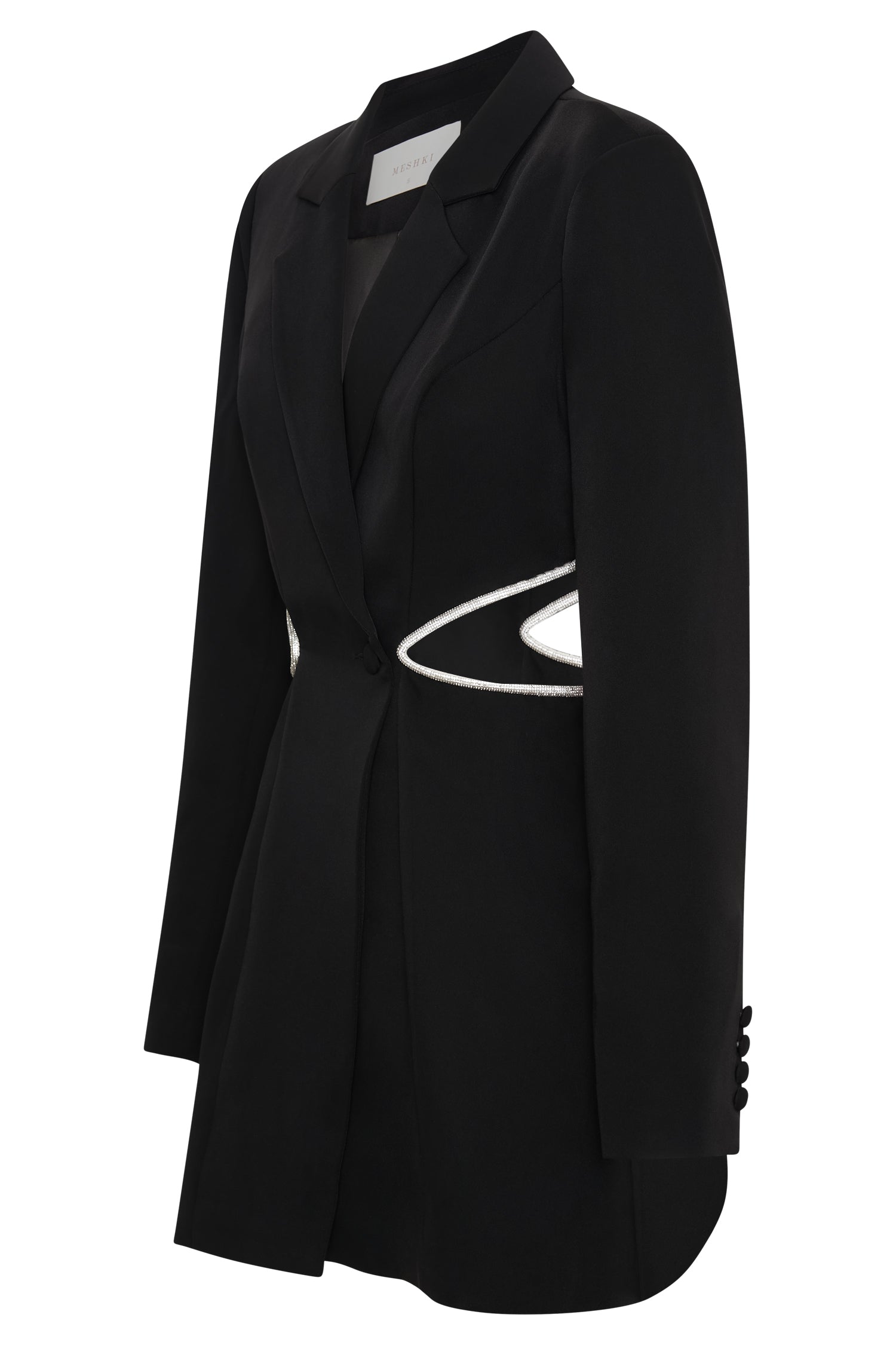 Shyann Diamante Cut Out Blazer Dress - Black