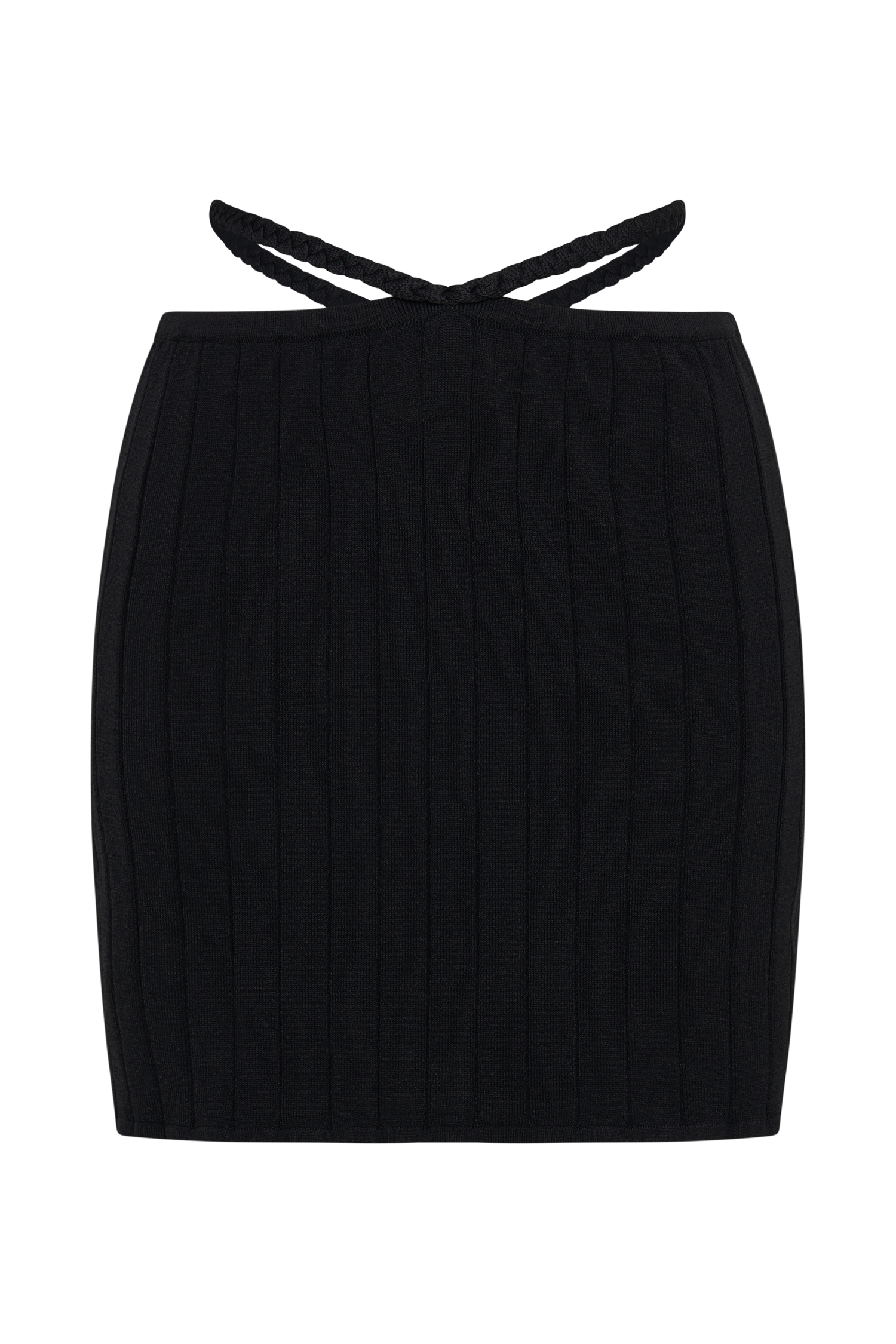 Celine A-Line Extreme Rib Mini Skirt - Black