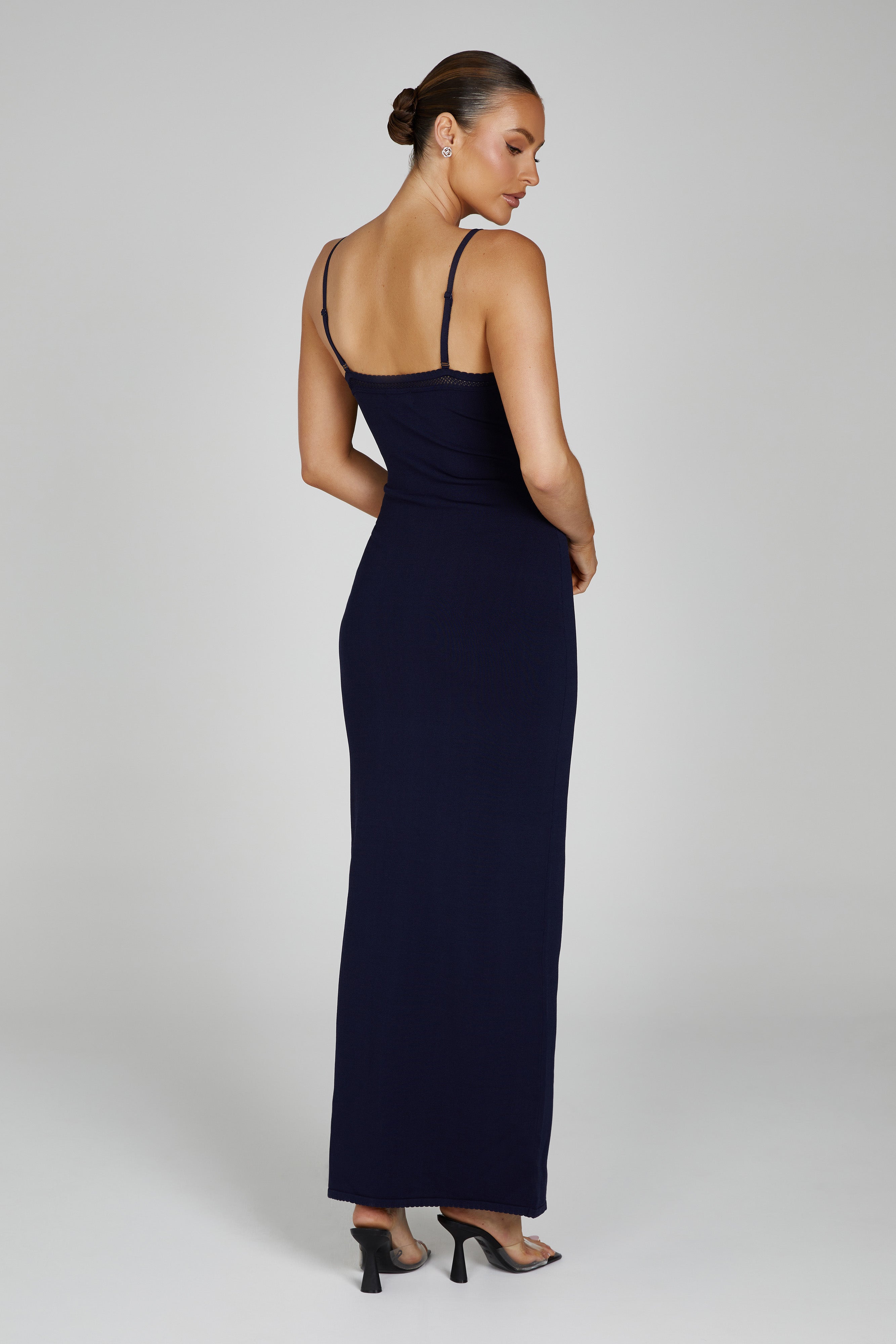 Maia Pointelle Knit Maxi Dress - Navy