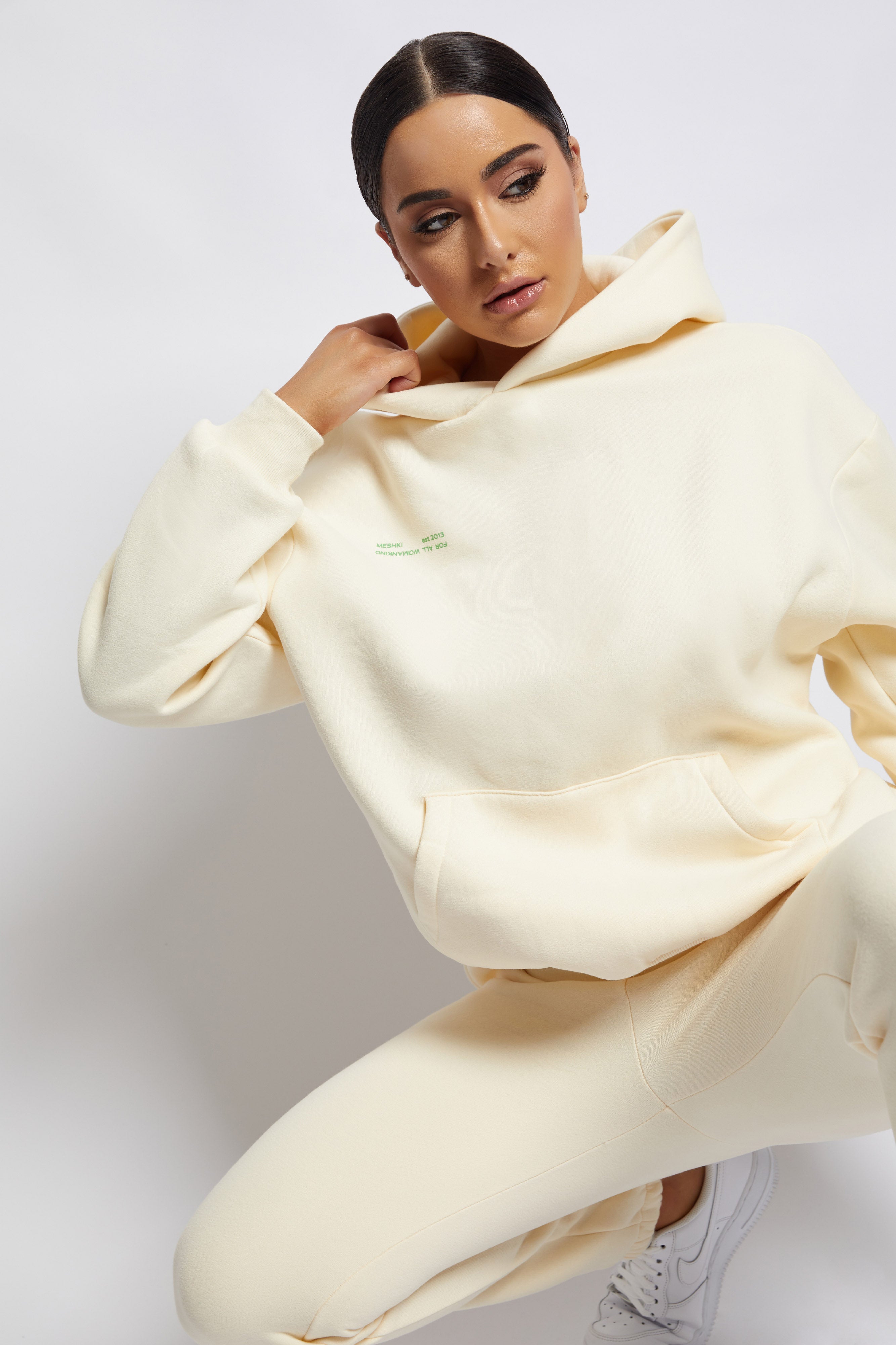 Bree Oversized Fleeceback Hoodie - Marshmallow