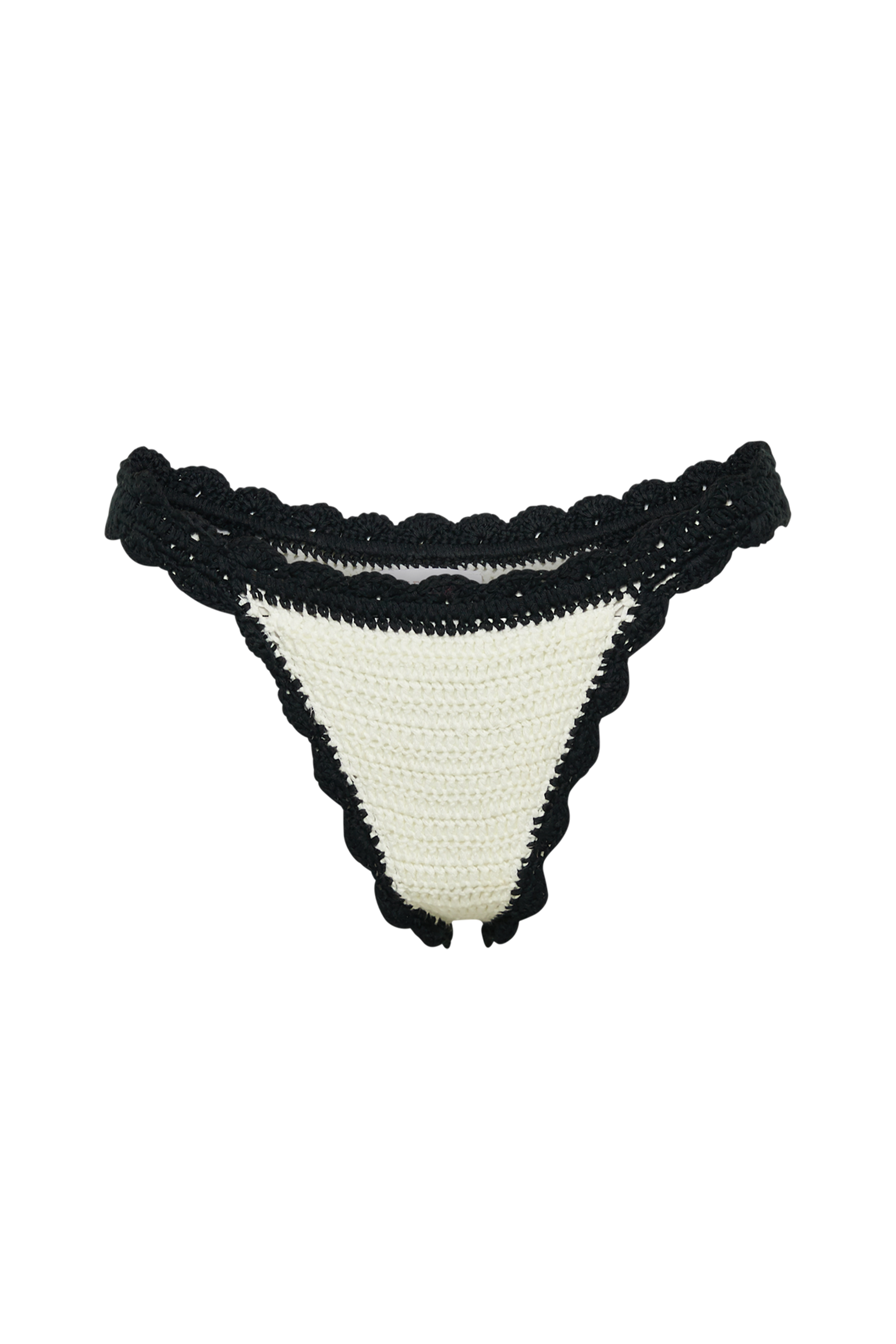 Natalia Contrast Crochet Bikini Bottom - White