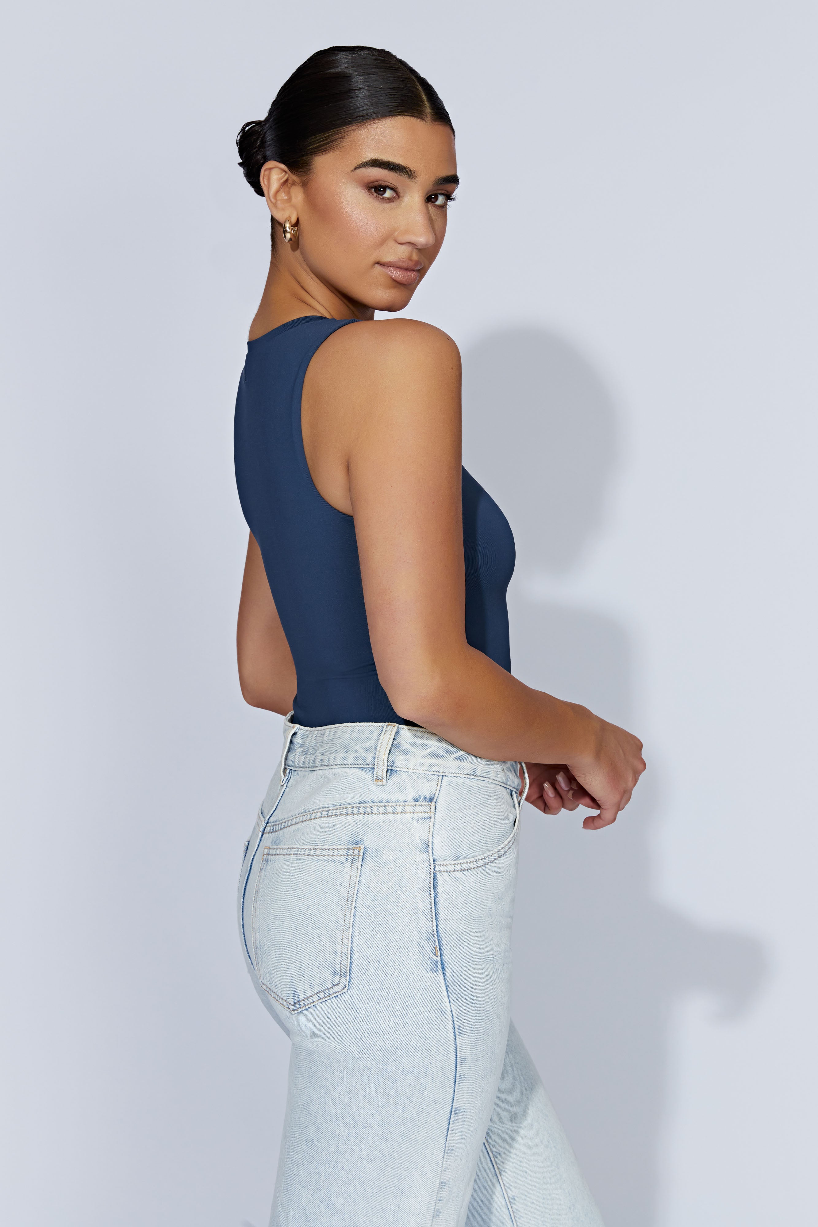 Jordyn Tank Sleeveless Bodysuit - Midnight Navy
