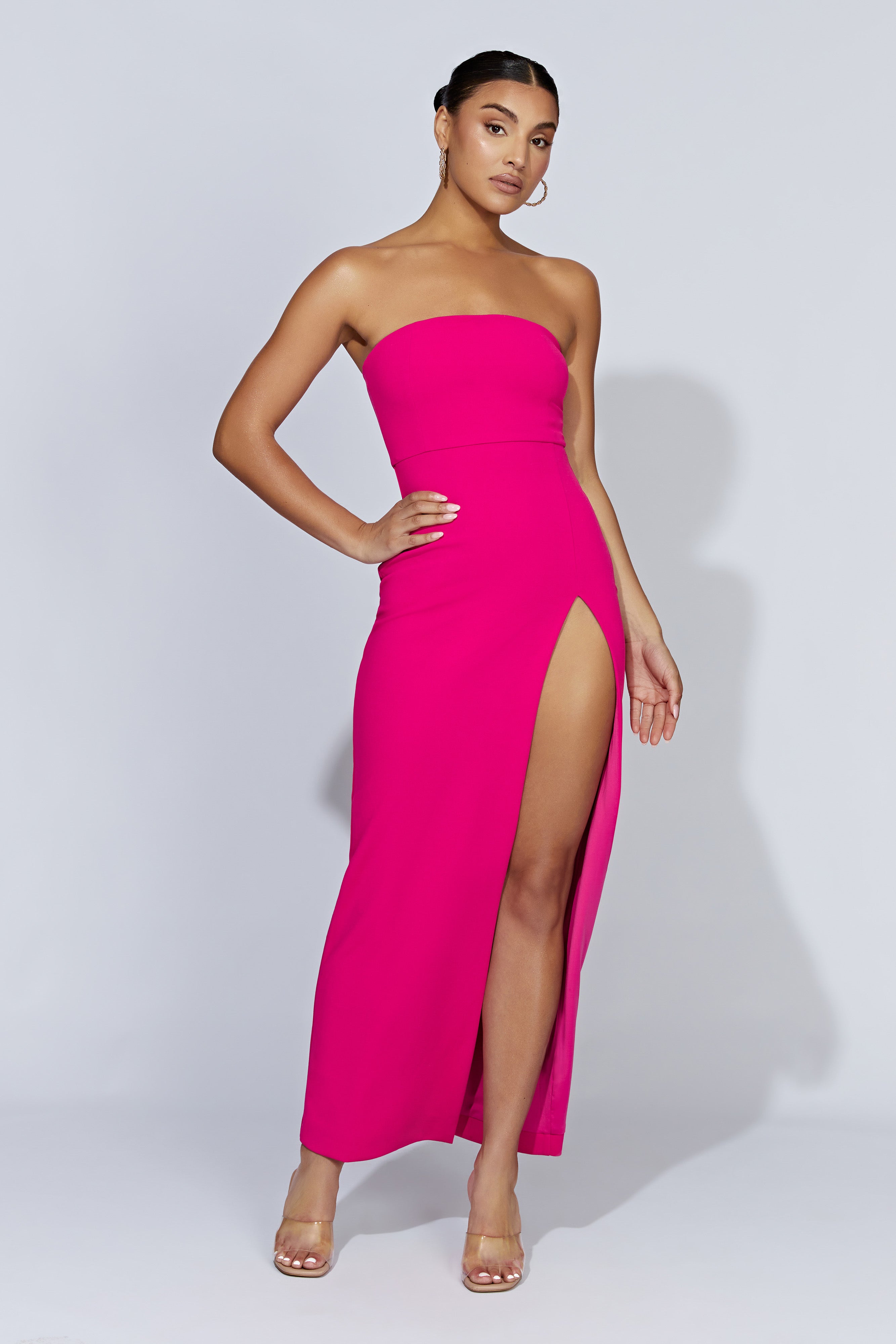 Rachel Maxi Split Front Dress - Fuchsia