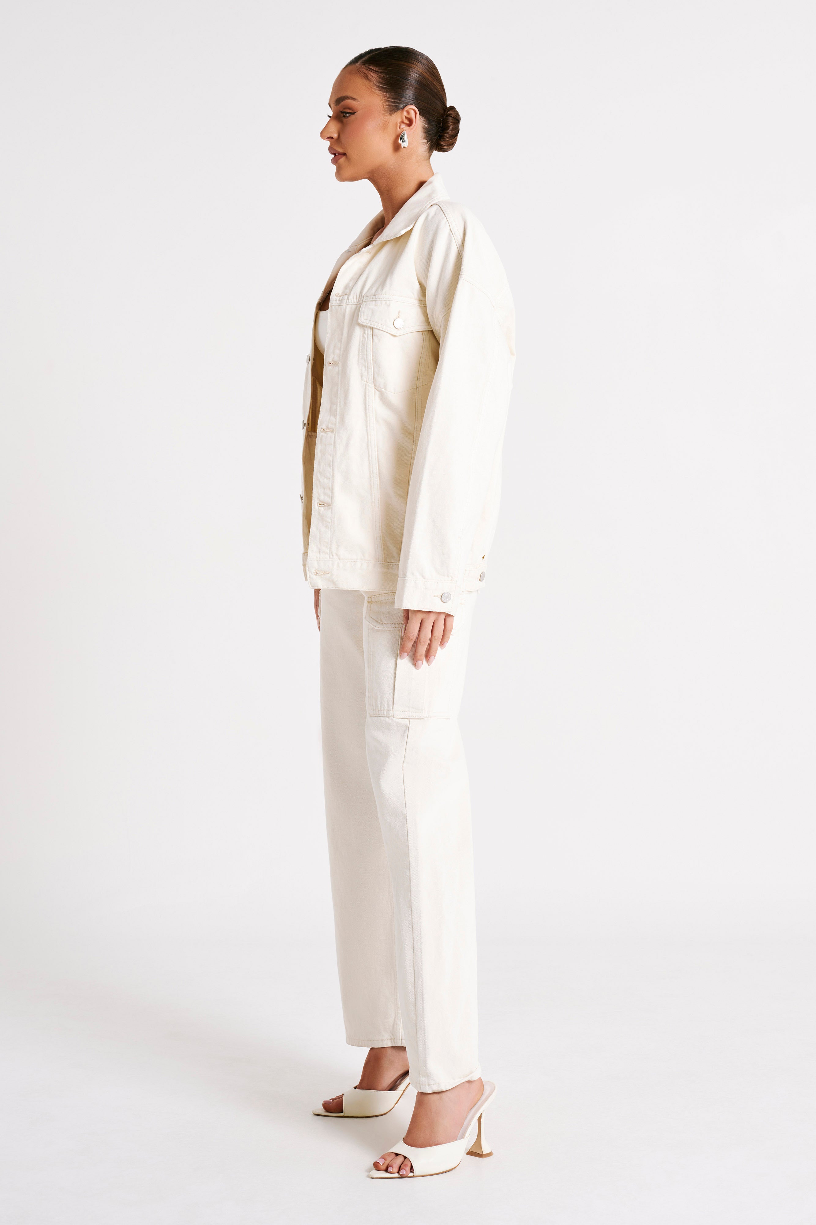 Sion Oversized Denim Jacket - Ecru