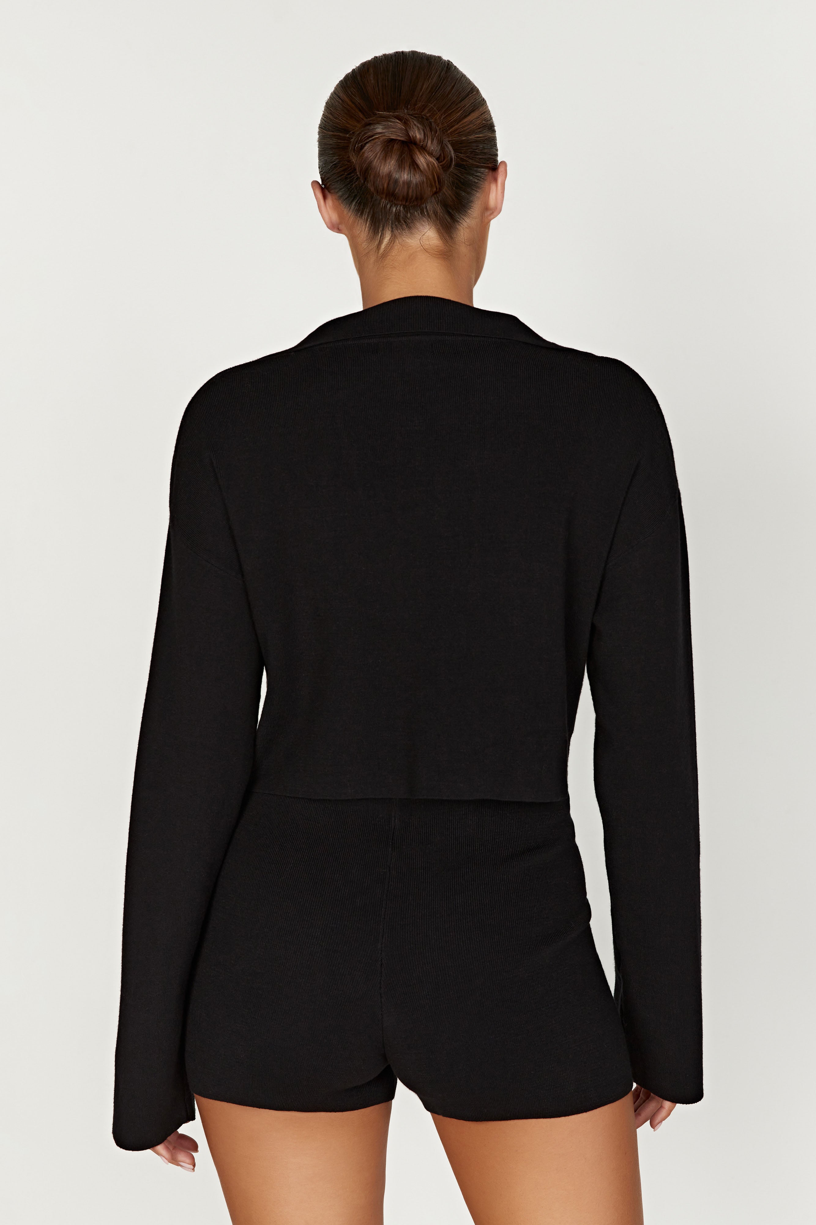 Lennox Collared Knit Jumper - Black