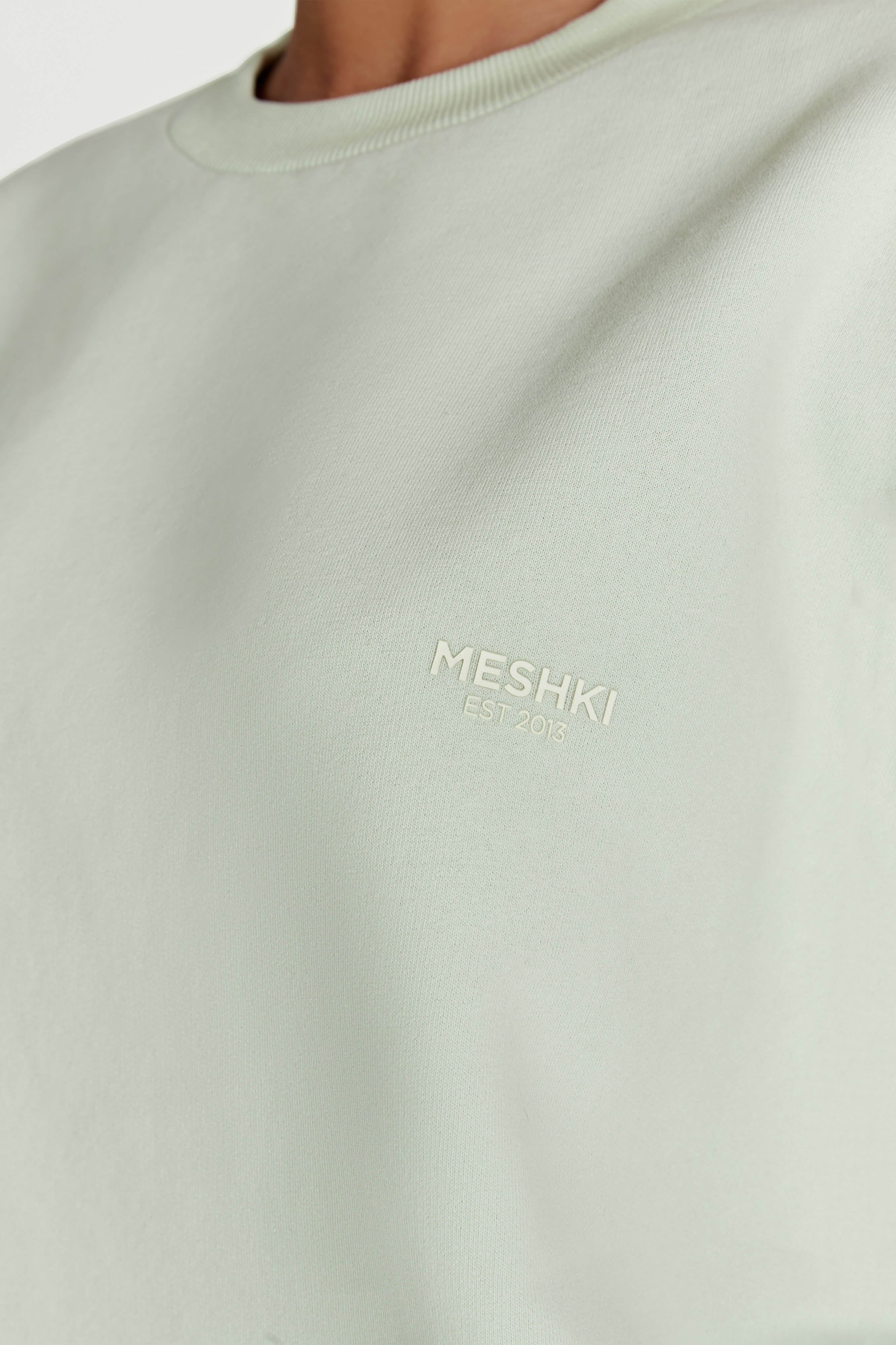 Phoenix Oversized Unisex Crewneck Jumper - Light Sage