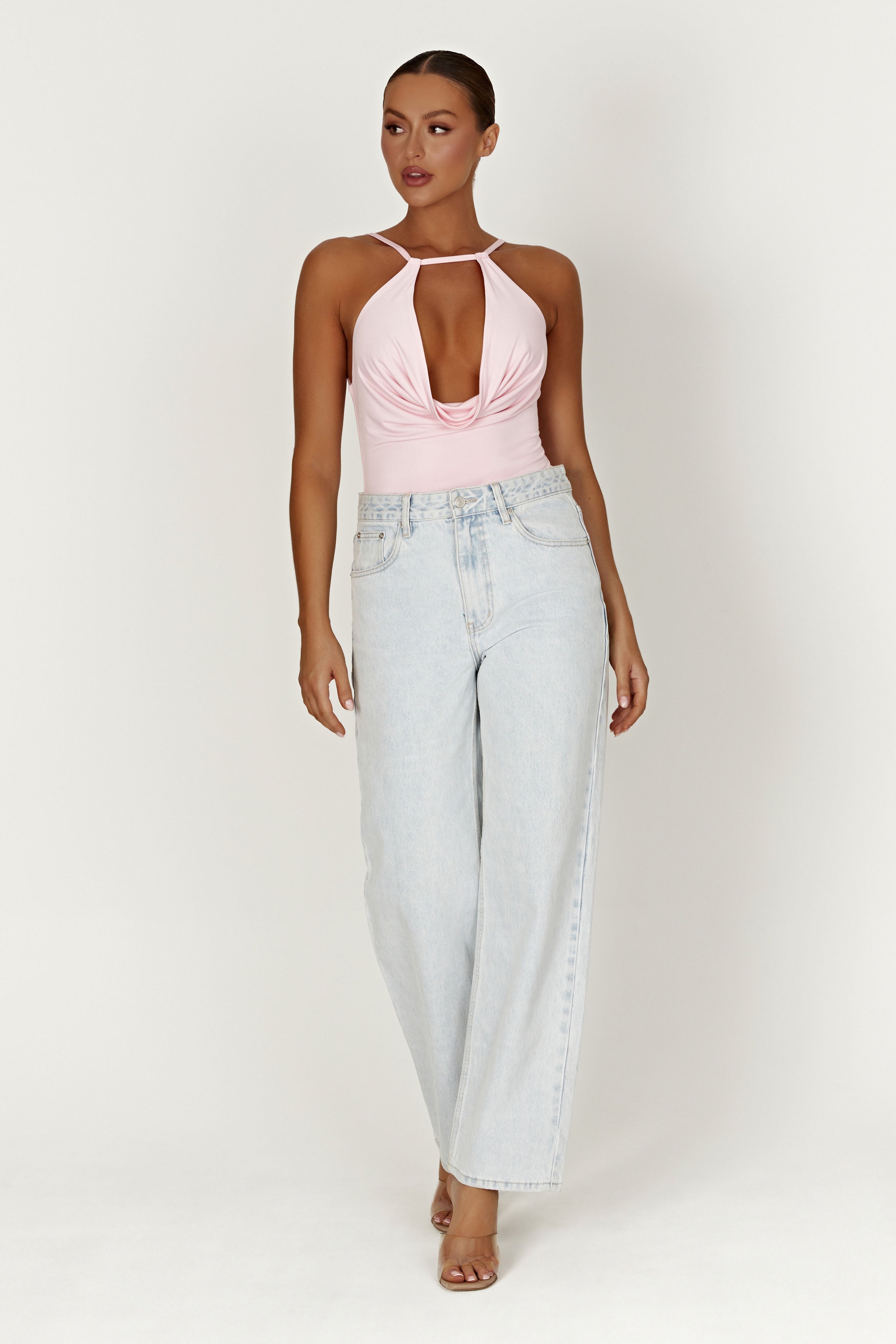 Deanna Slinky Longline Top - Candy Pink