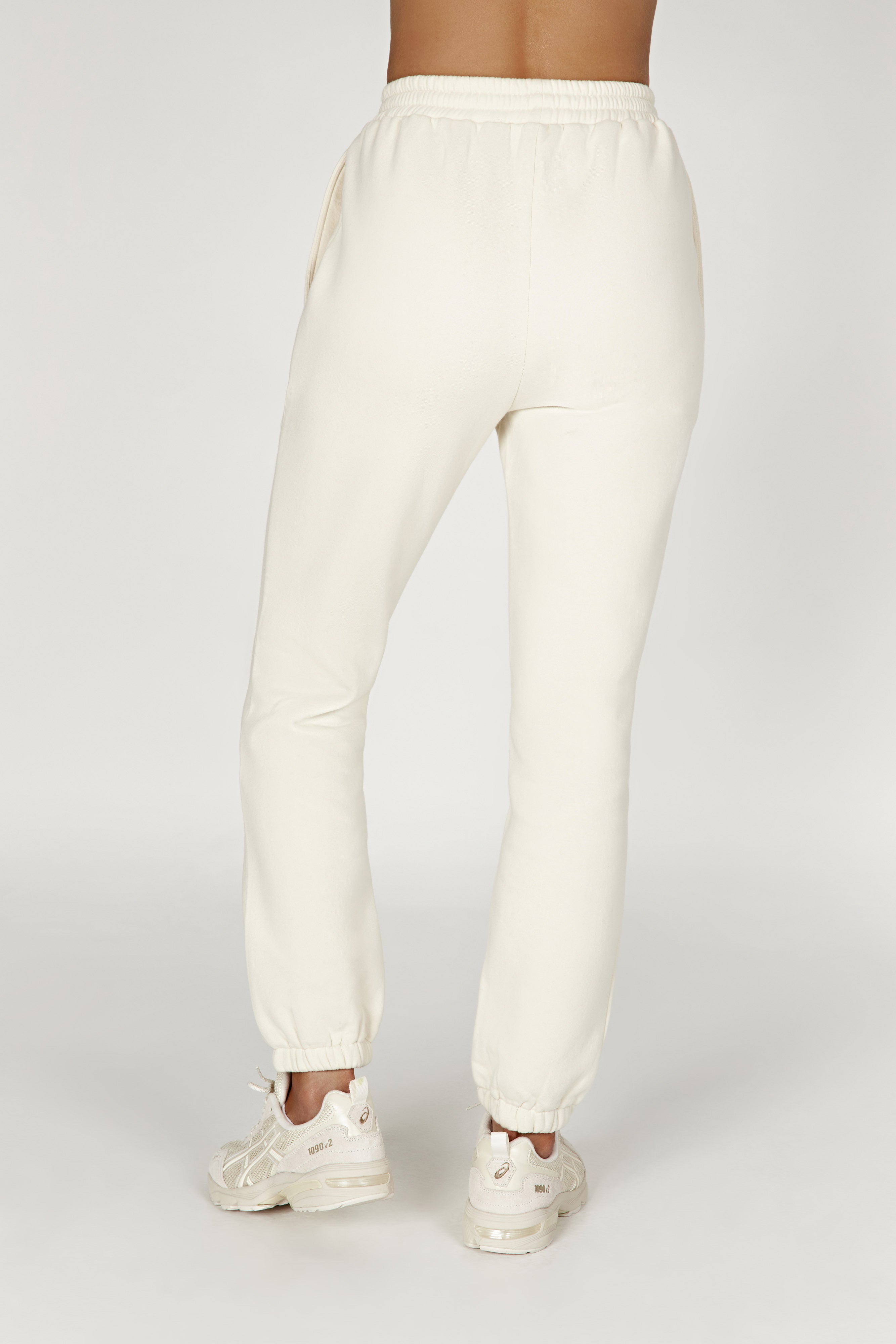 Emery Embossed Fleeceback Joggers - Bone