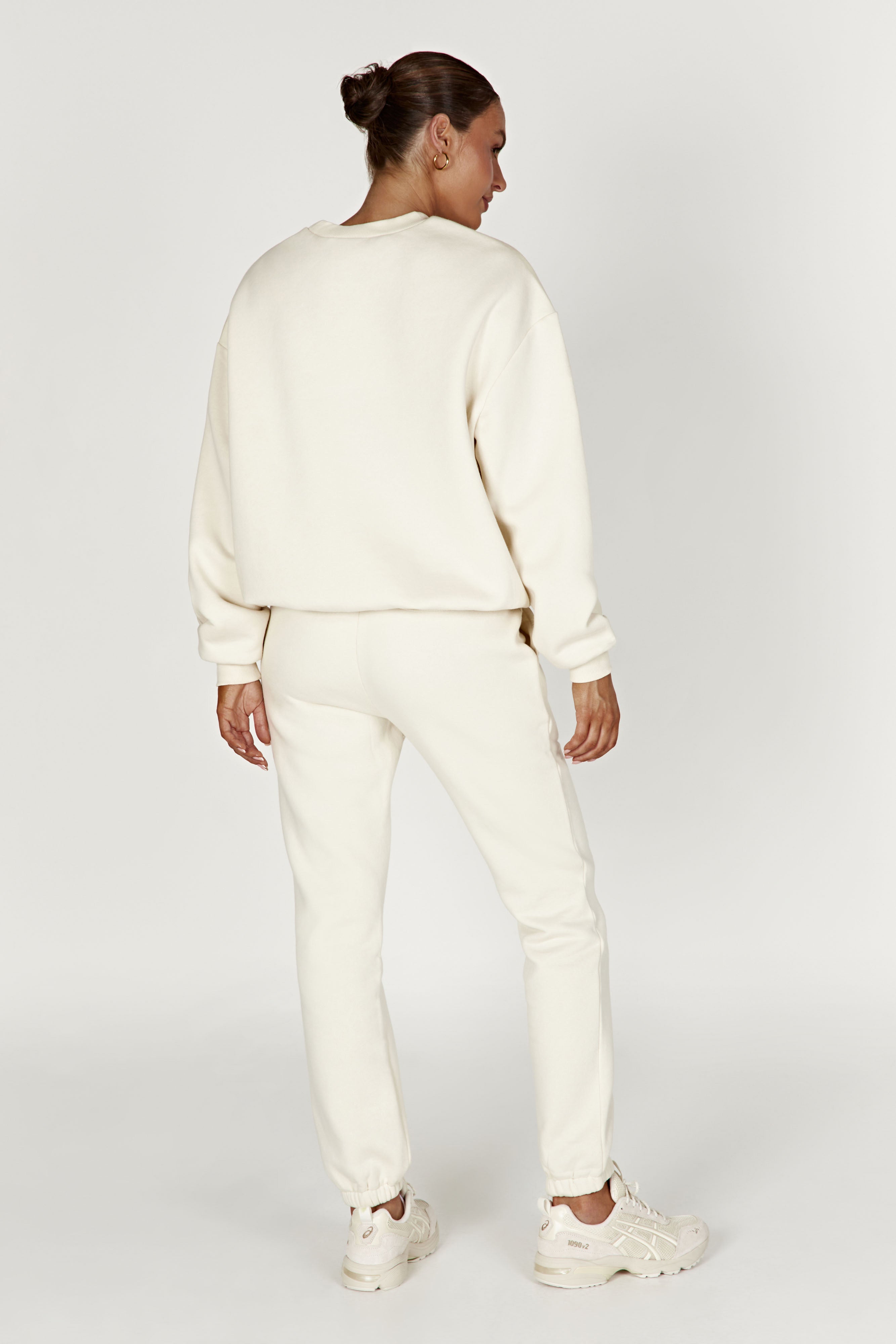Sutton Embossed Fleeceback Crewneck - Bone