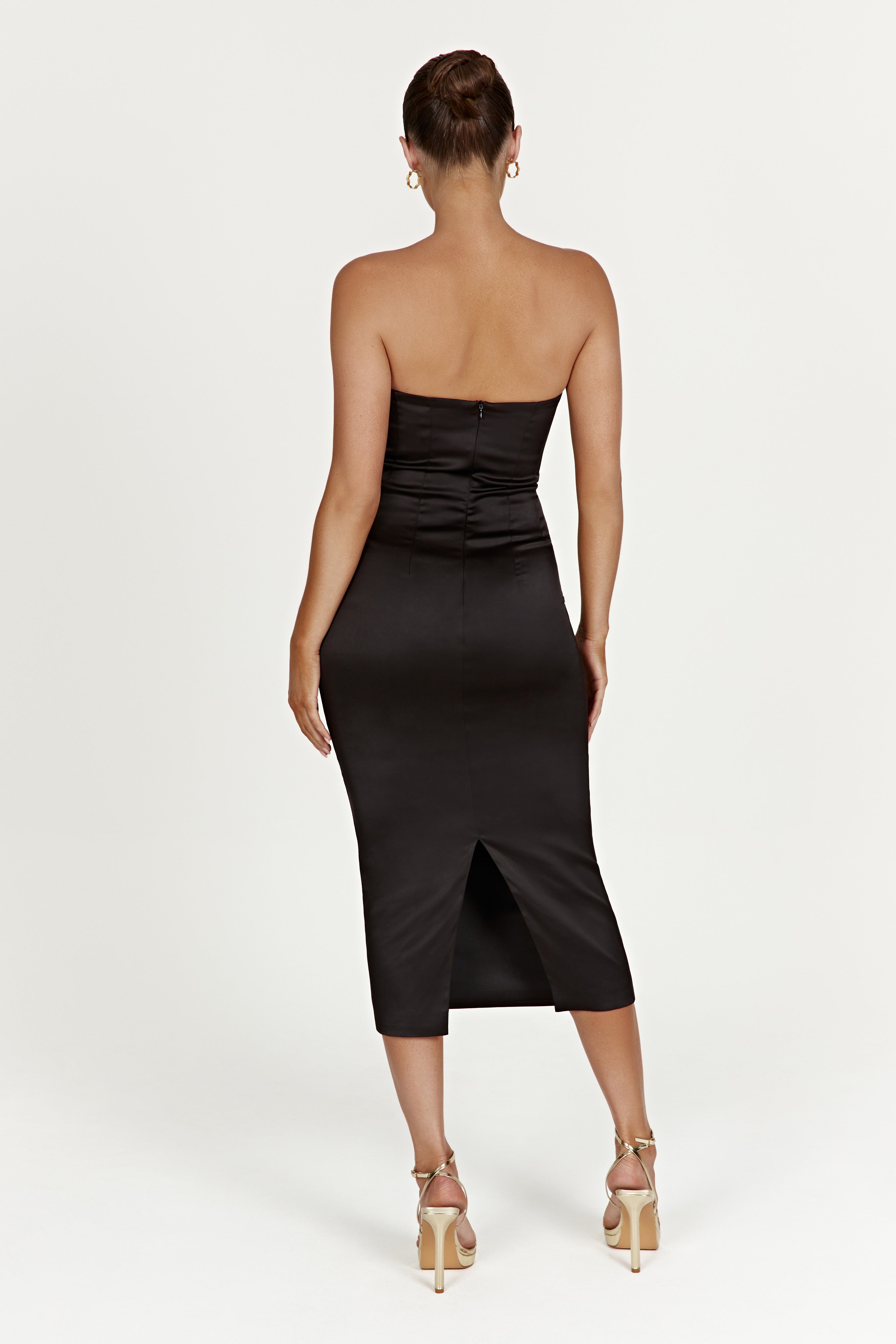 Bryony Cupped Bodycon Midi Dress - Black