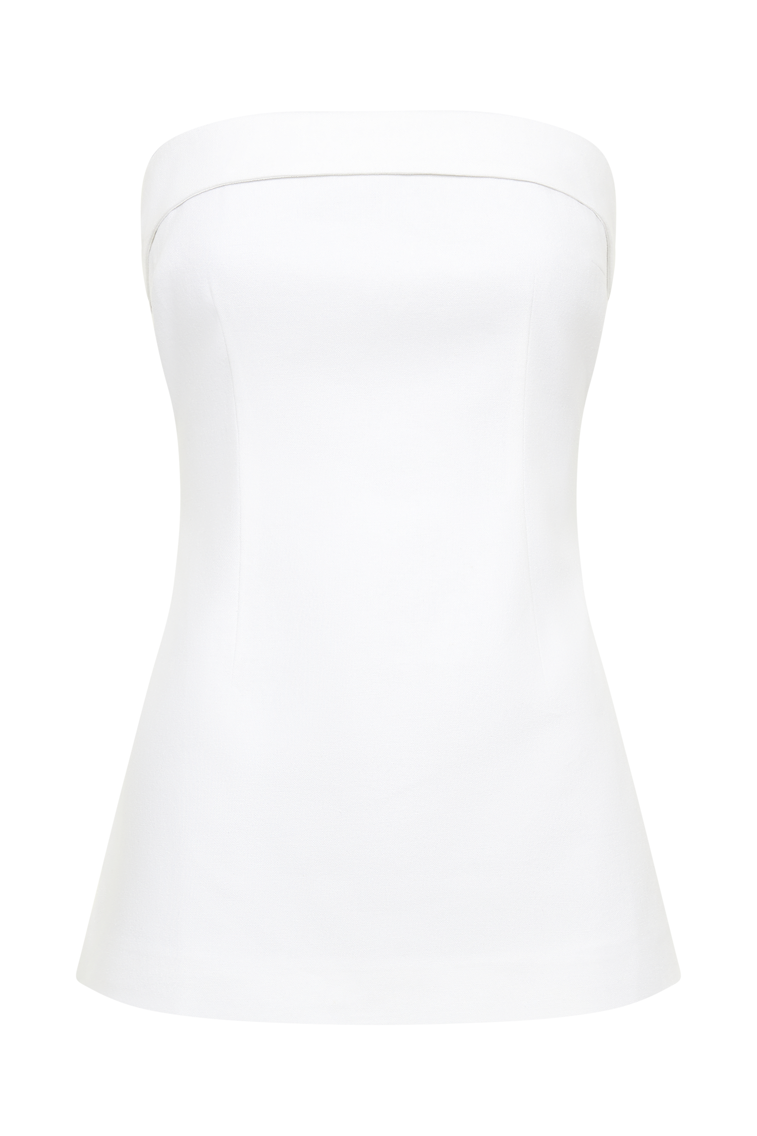 Aieleen Linen Strapless Back Tie Top - White