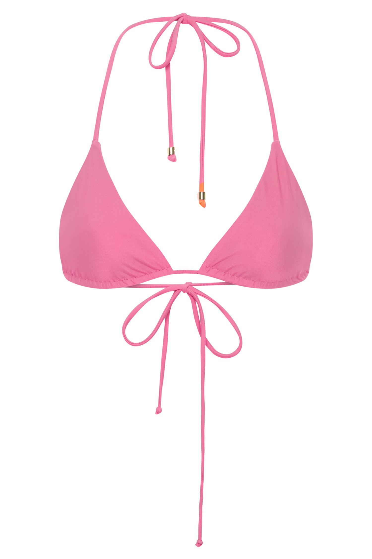 Kalli Recycled Nylon Triangle Tie Up Bikini Top - Pink