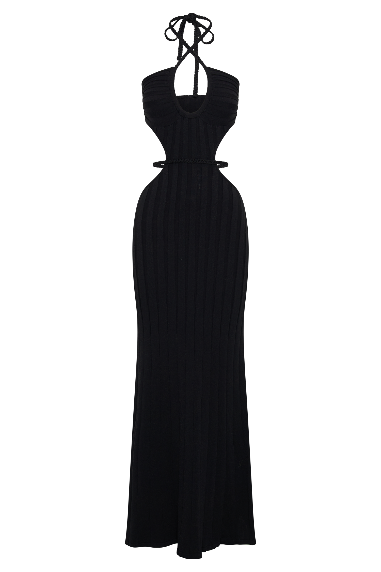 Minerva Cut Out Knit Maxi Dress - Black