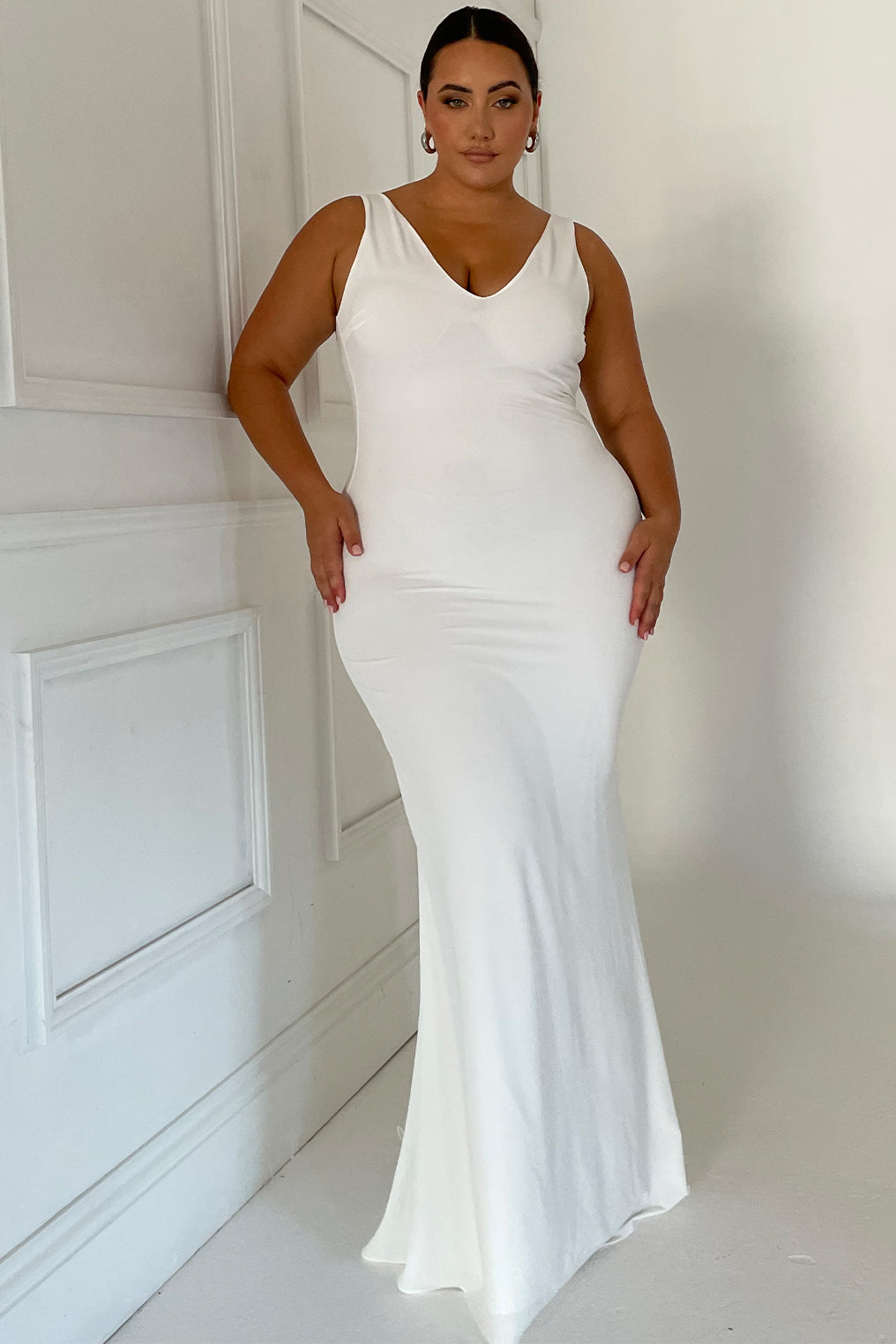 Kyla Low Back Gown - White