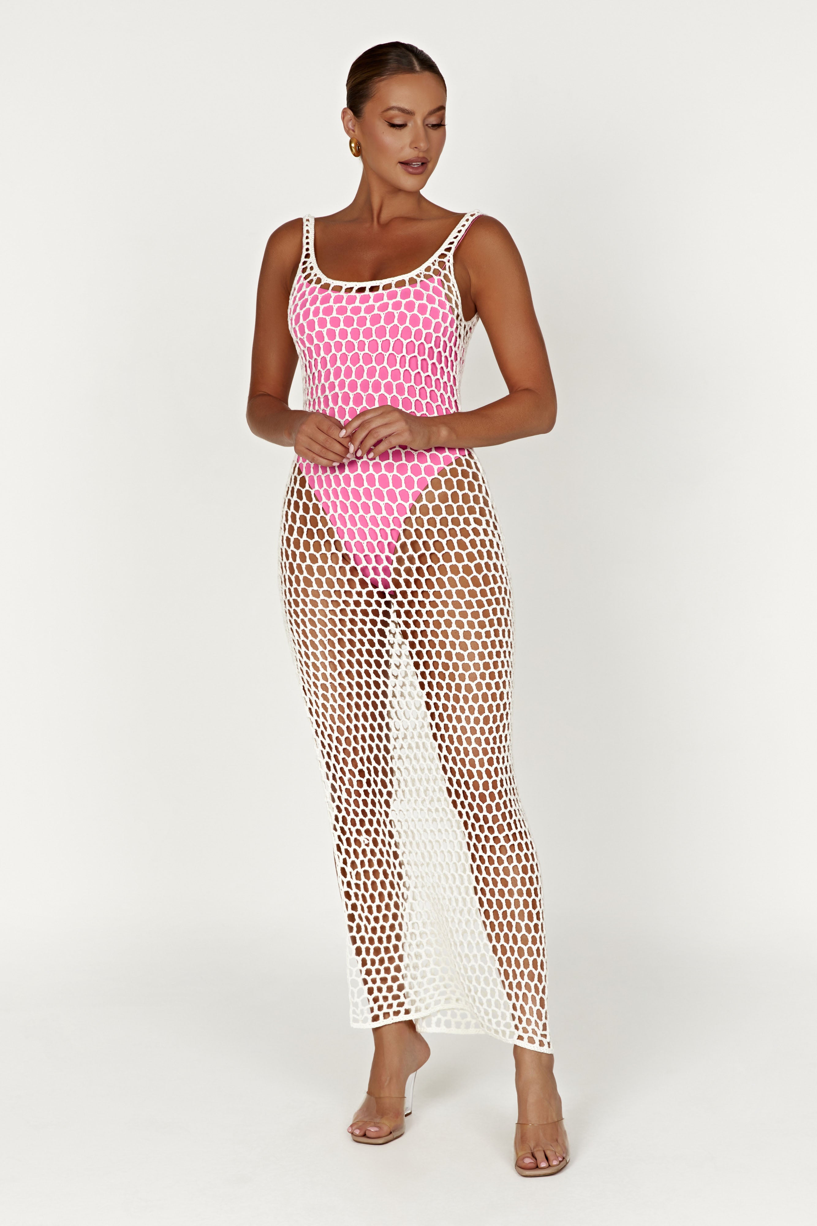 Bodhi Crochet Maxi Dress - White