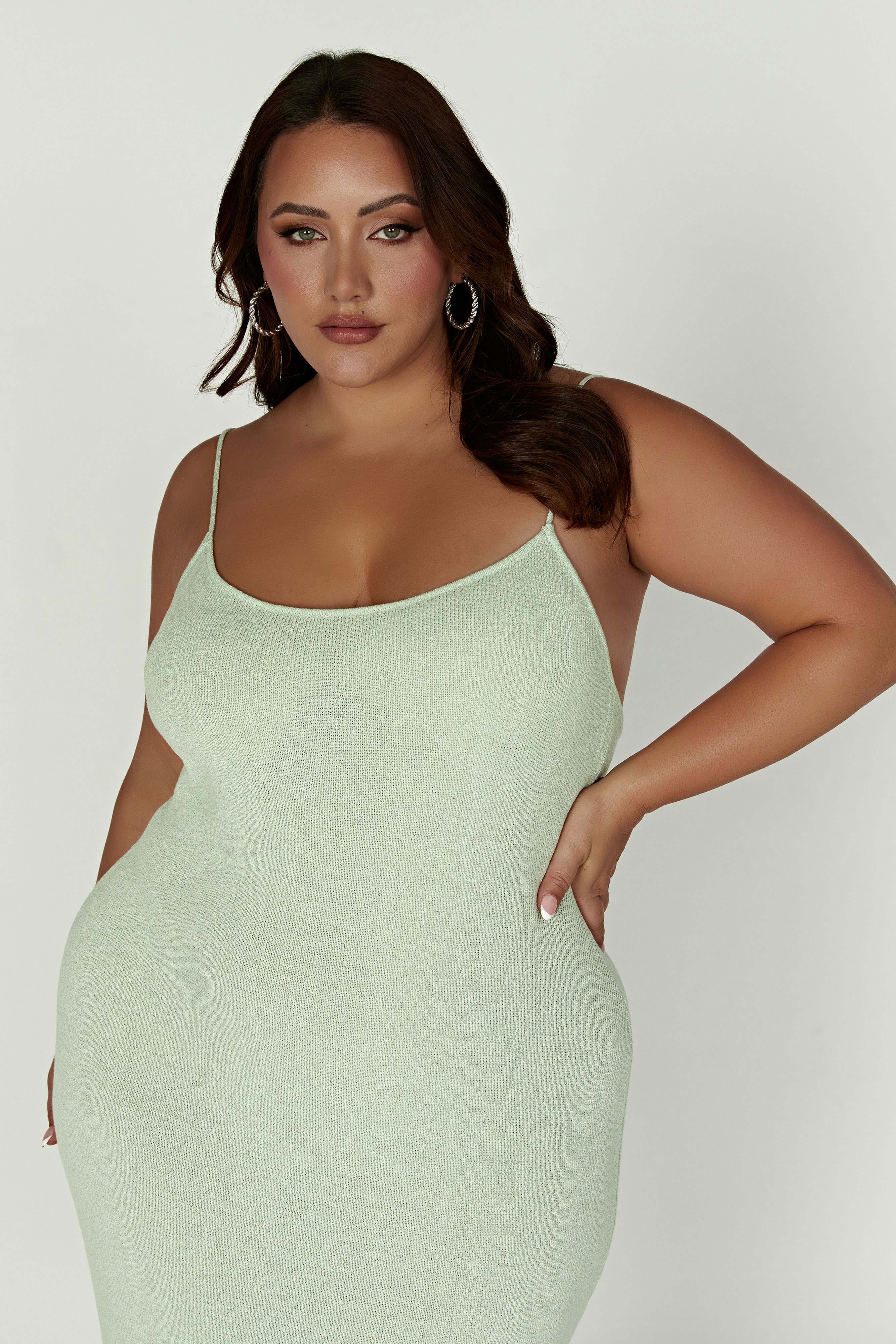 Magnolia Knit Midi Dress - Pistachio Green