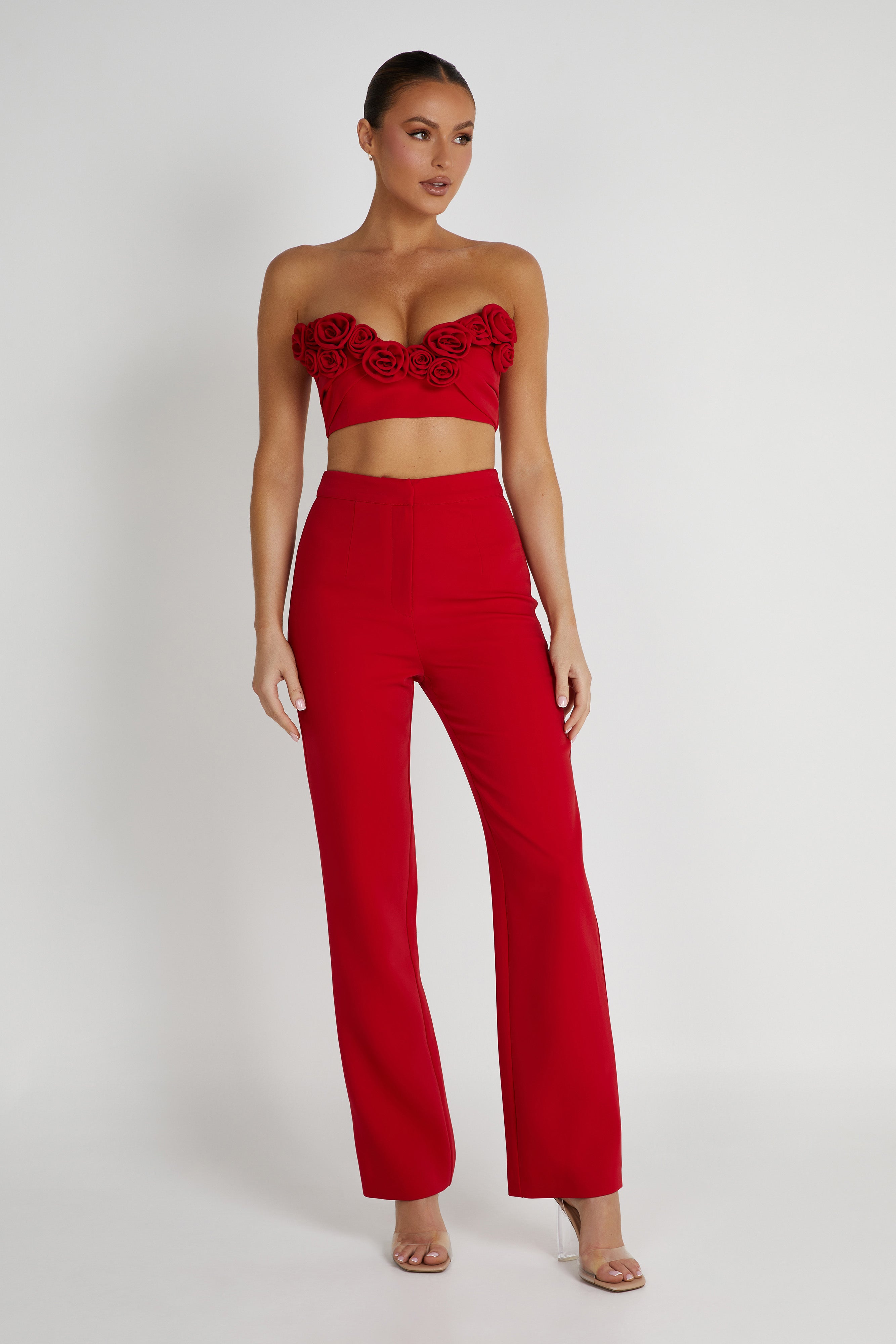 Allanah Straight Leg Pant - Red