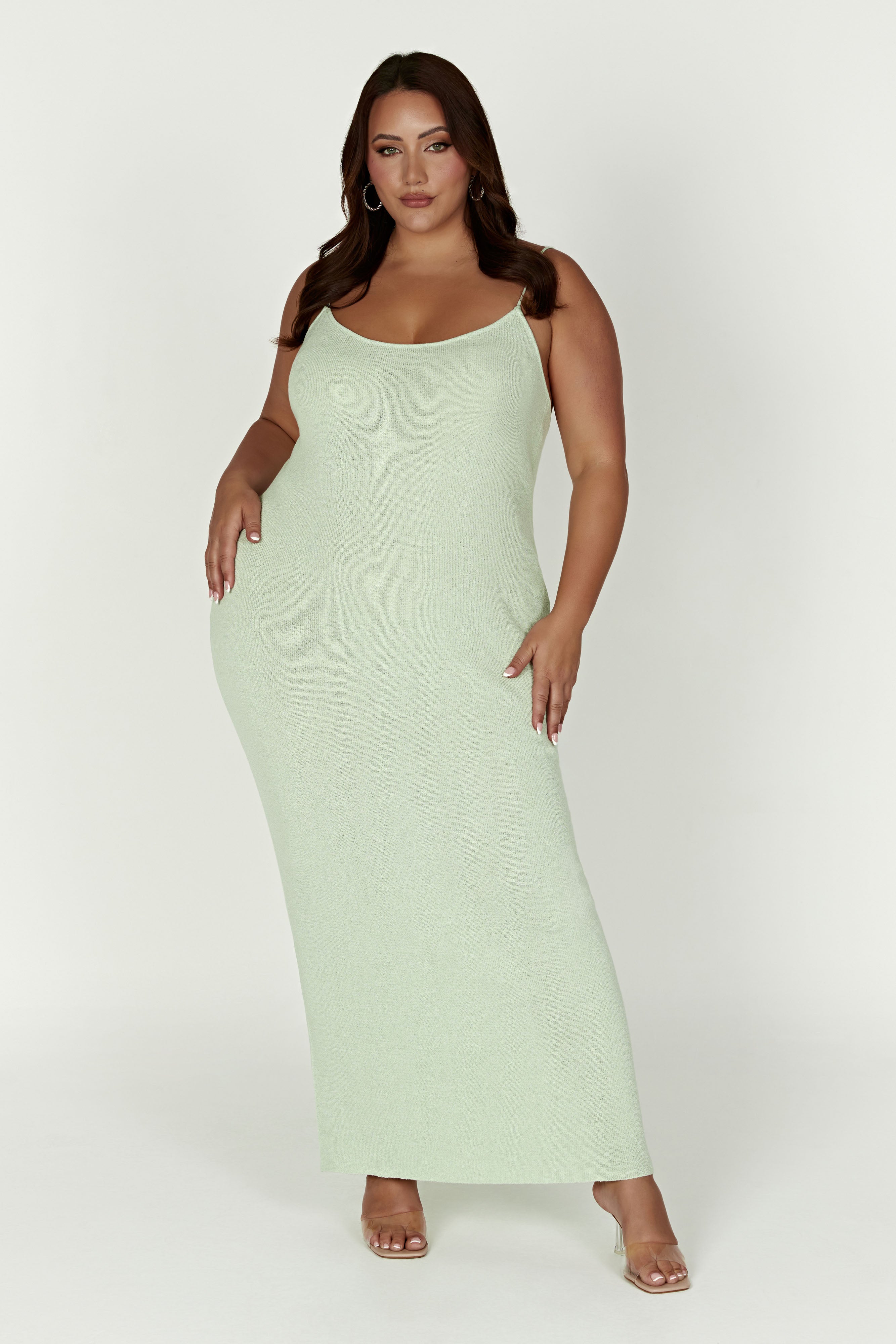 Magnolia Knit Midi Dress - Pistachio Green