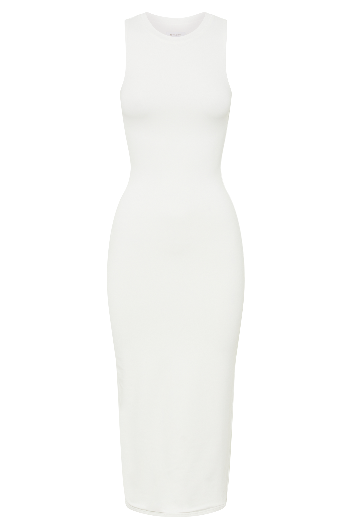 Jill Sleeveless Tank Midi Dress - White
