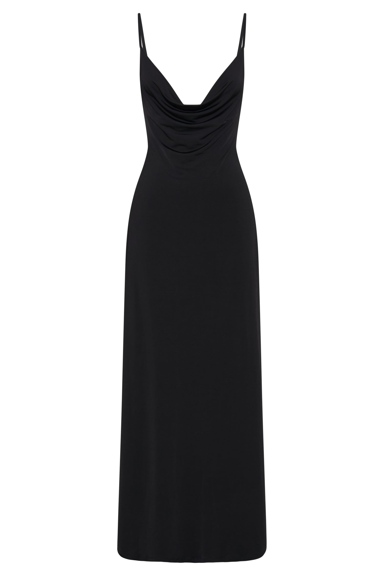 Darcy Cowl Maxi Dress With Low Back - Black