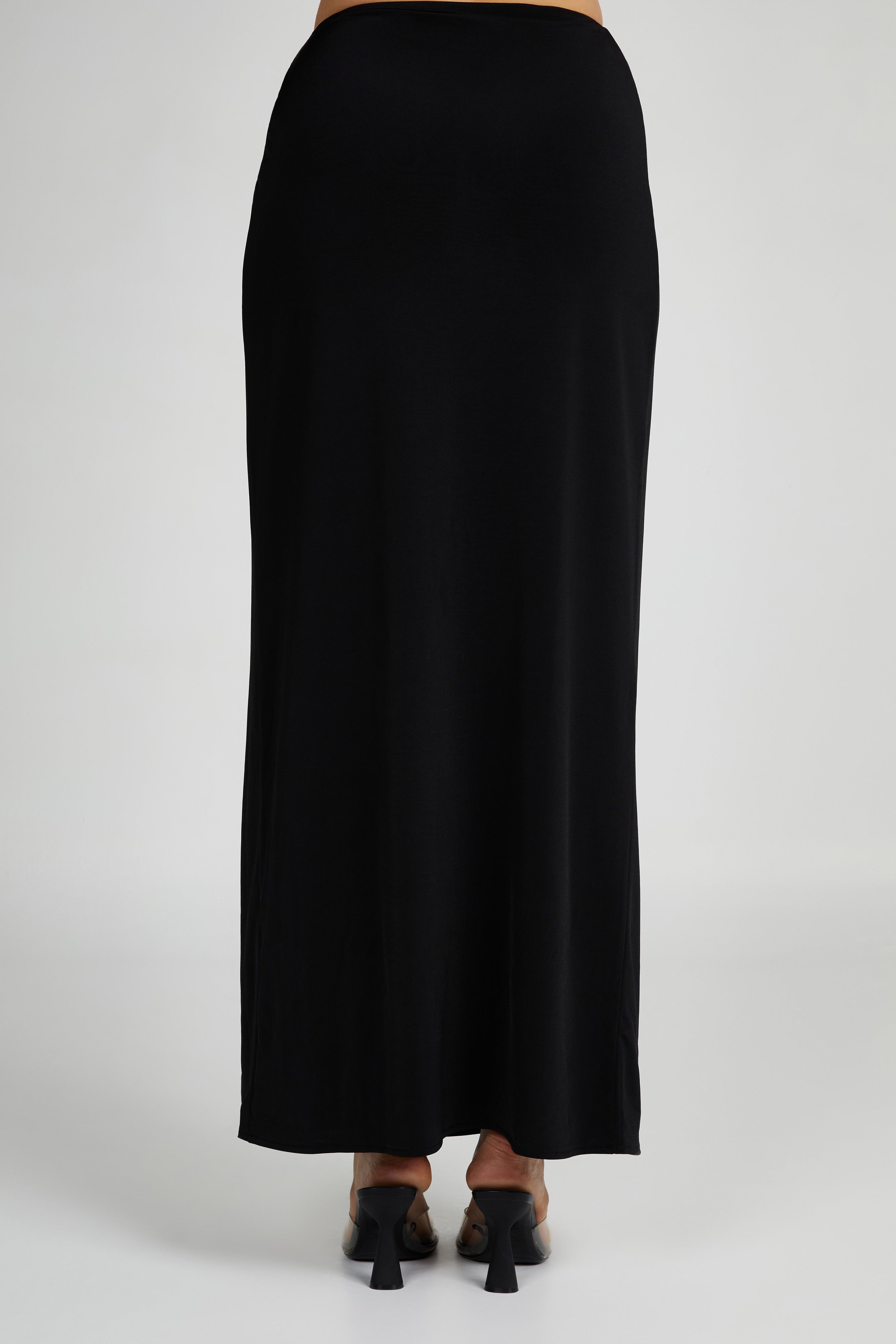 Suri Slinky Maxi Skirt With Hardware - Black