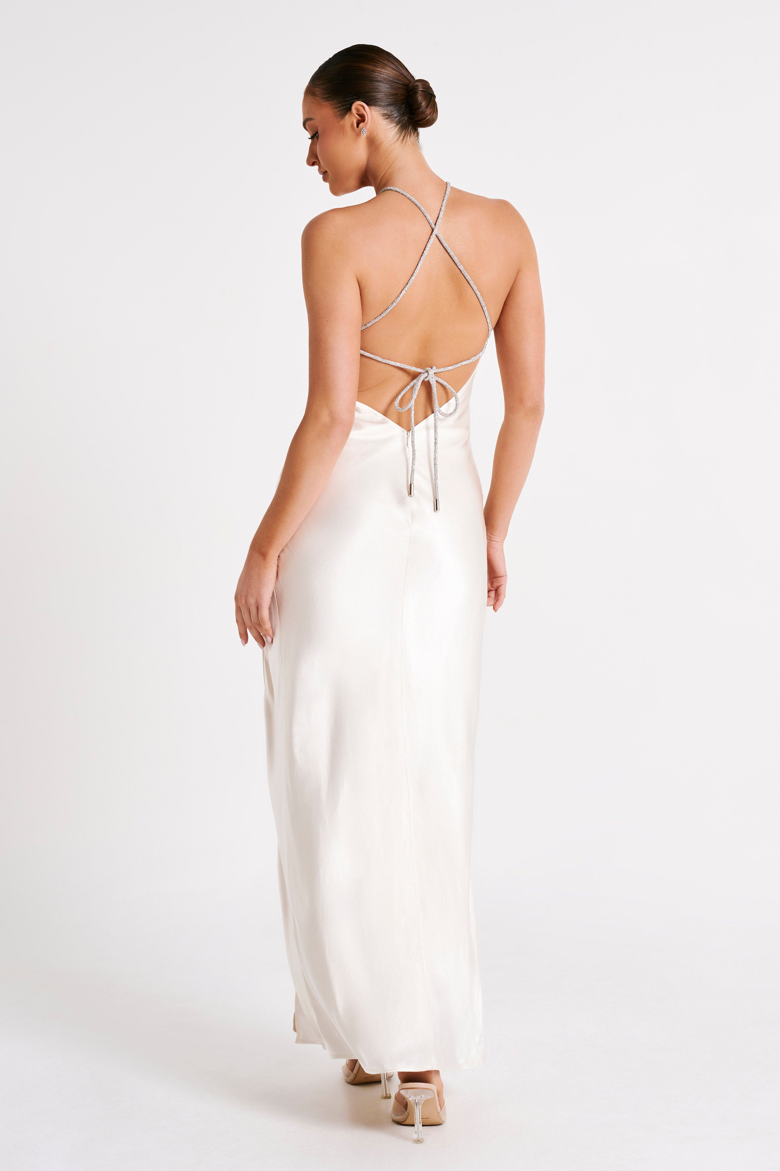Louise Diamante Rope Maxi Dress - Ivory