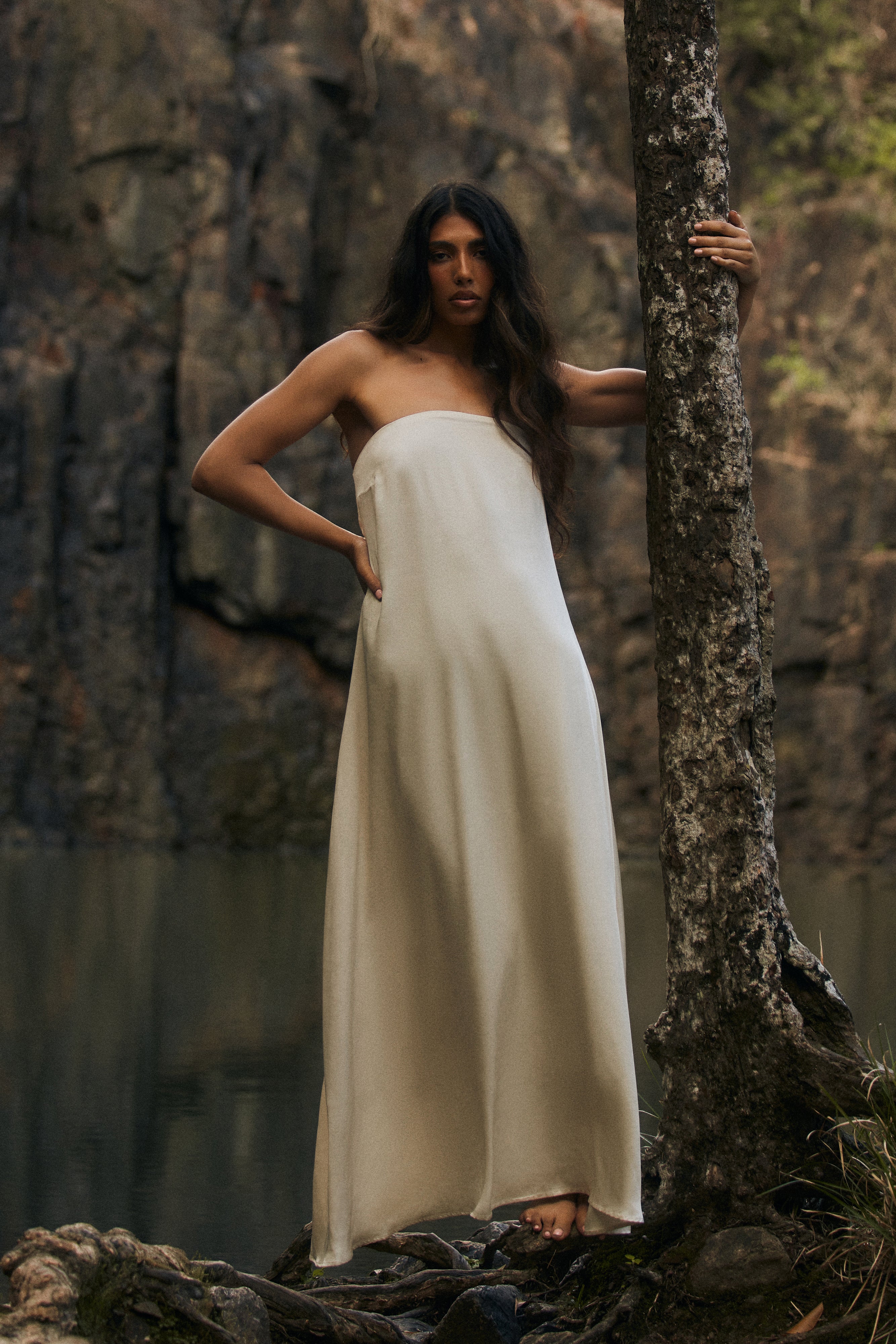 Luisa Strapless Maxi Dress - Sand