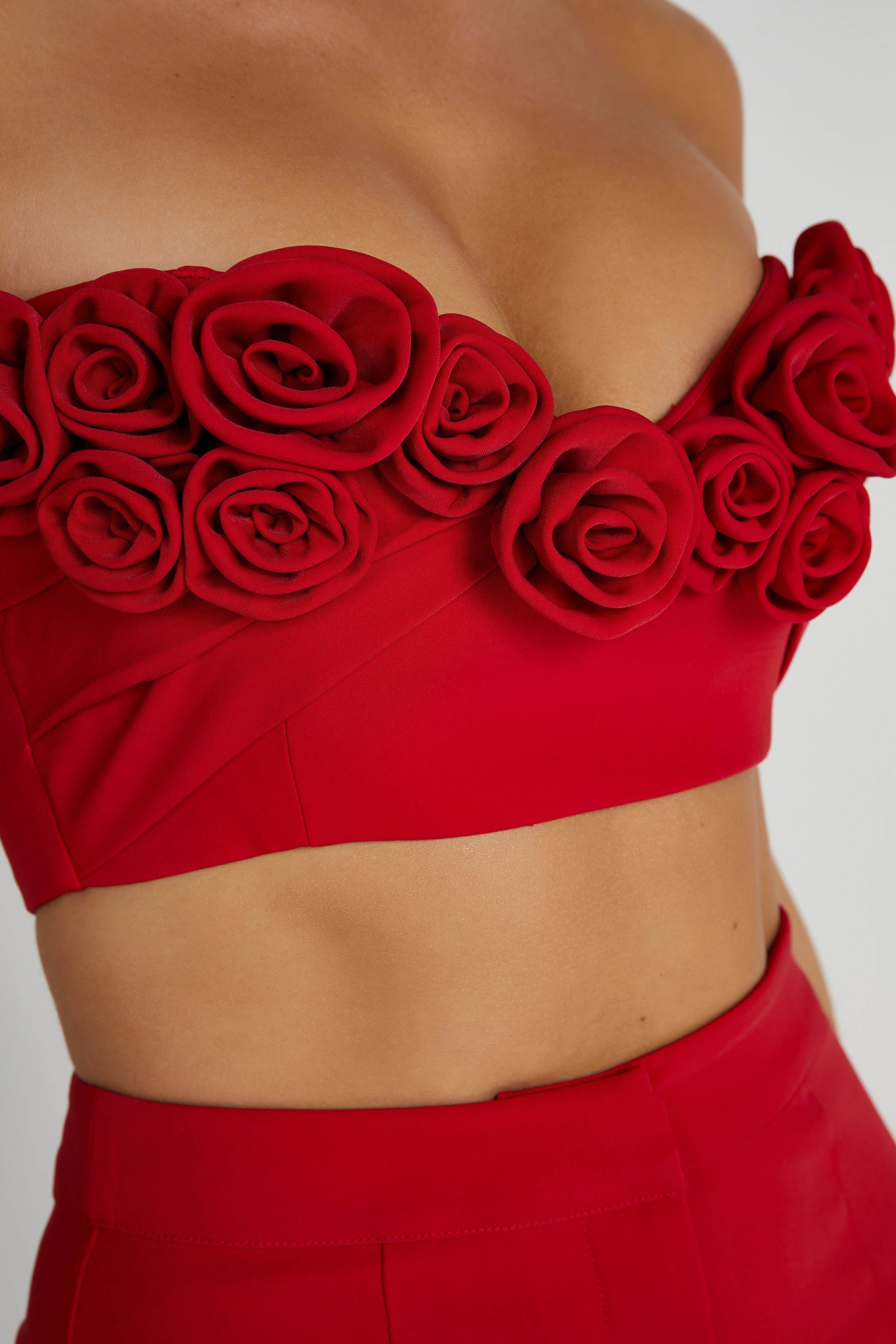 Paloma Rose Crop Top - Red