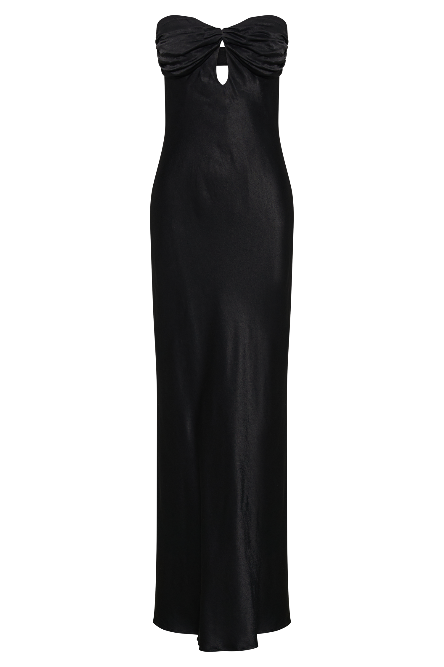 Antonella Strapless Keyhole Maxi Dress - Black
