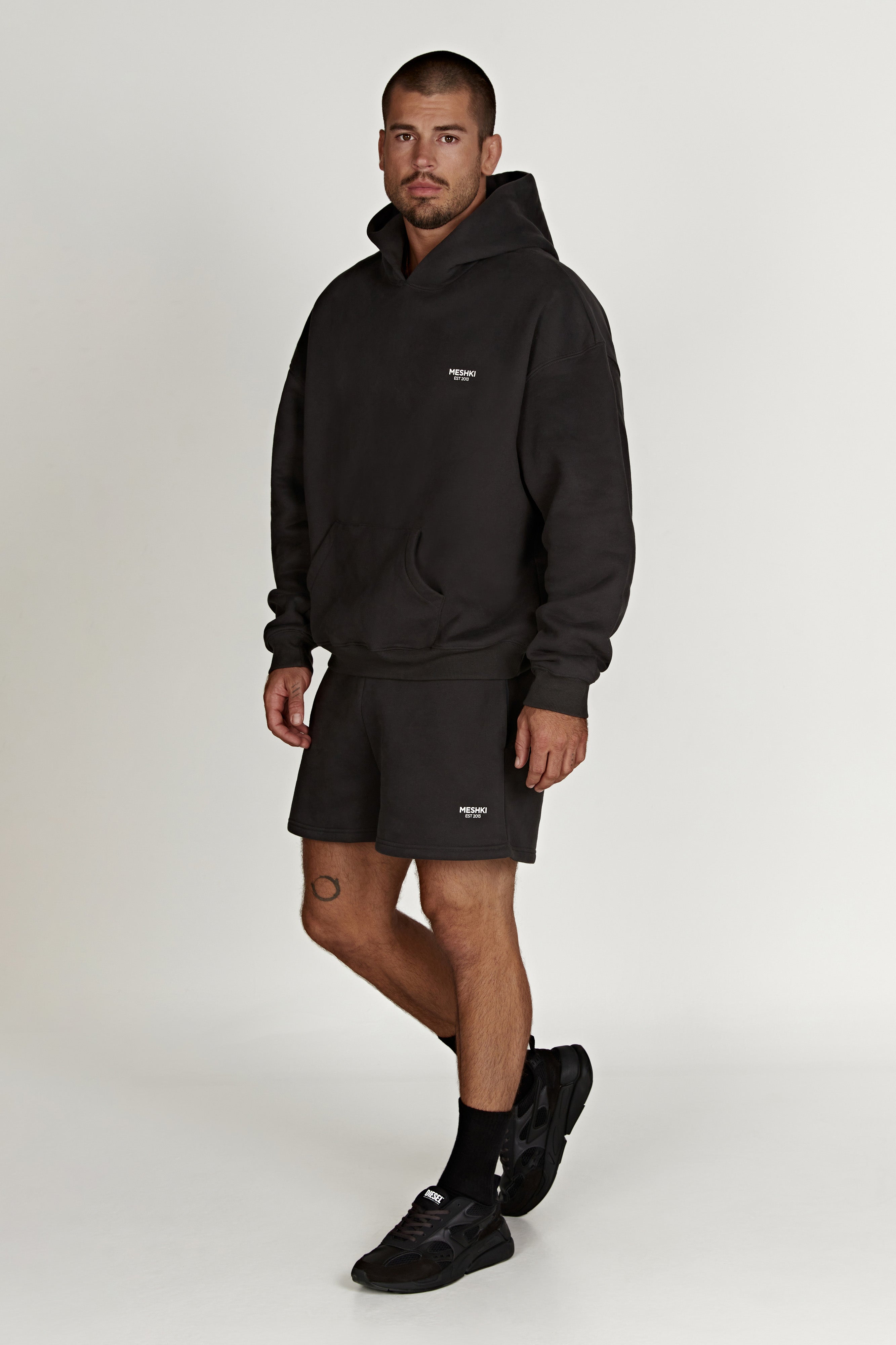 Bernie Oversized Unisex Hoodie - Dusk Black