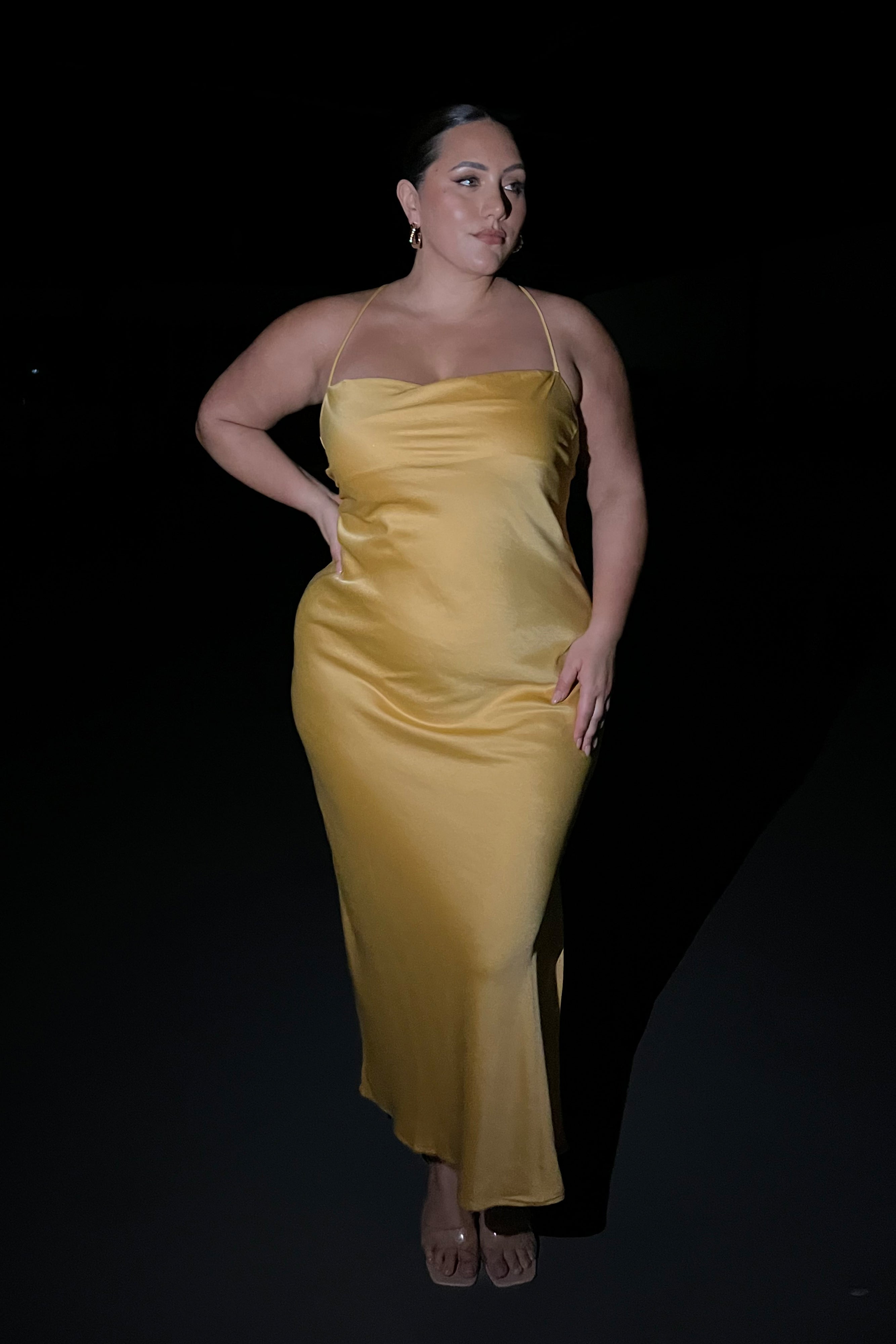 Sydney Straight Neck Slip Maxi Dress - Yellow