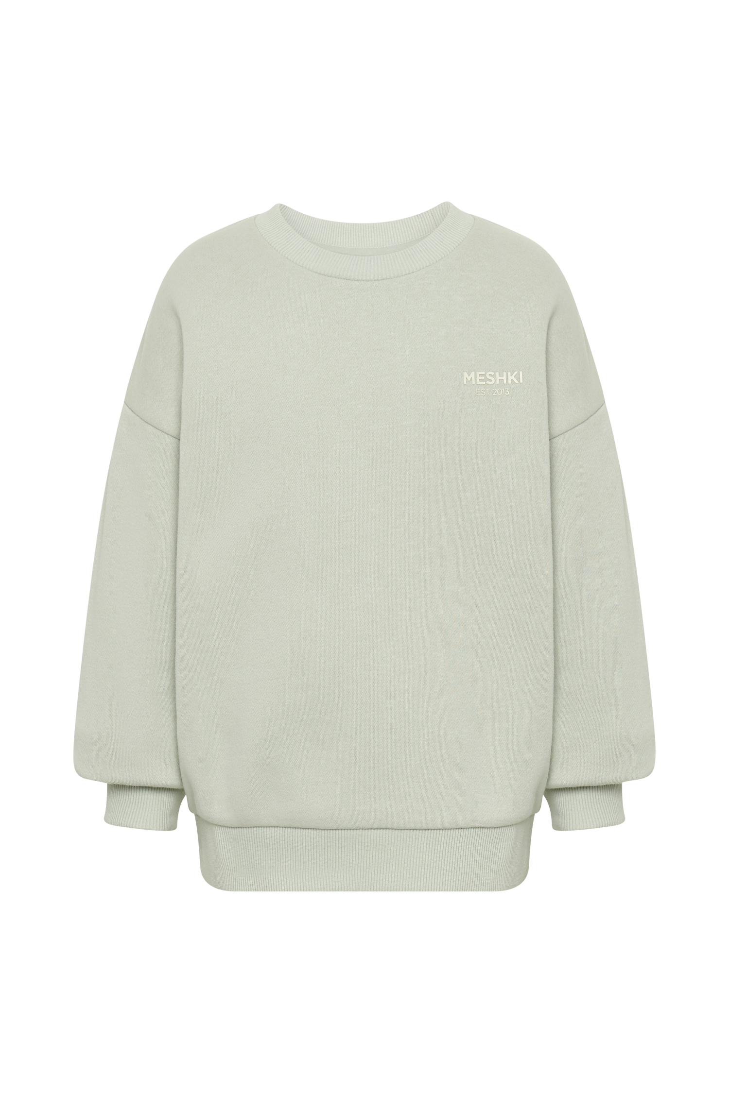 Phoenix Oversized Unisex Crewneck Jumper - Light Sage