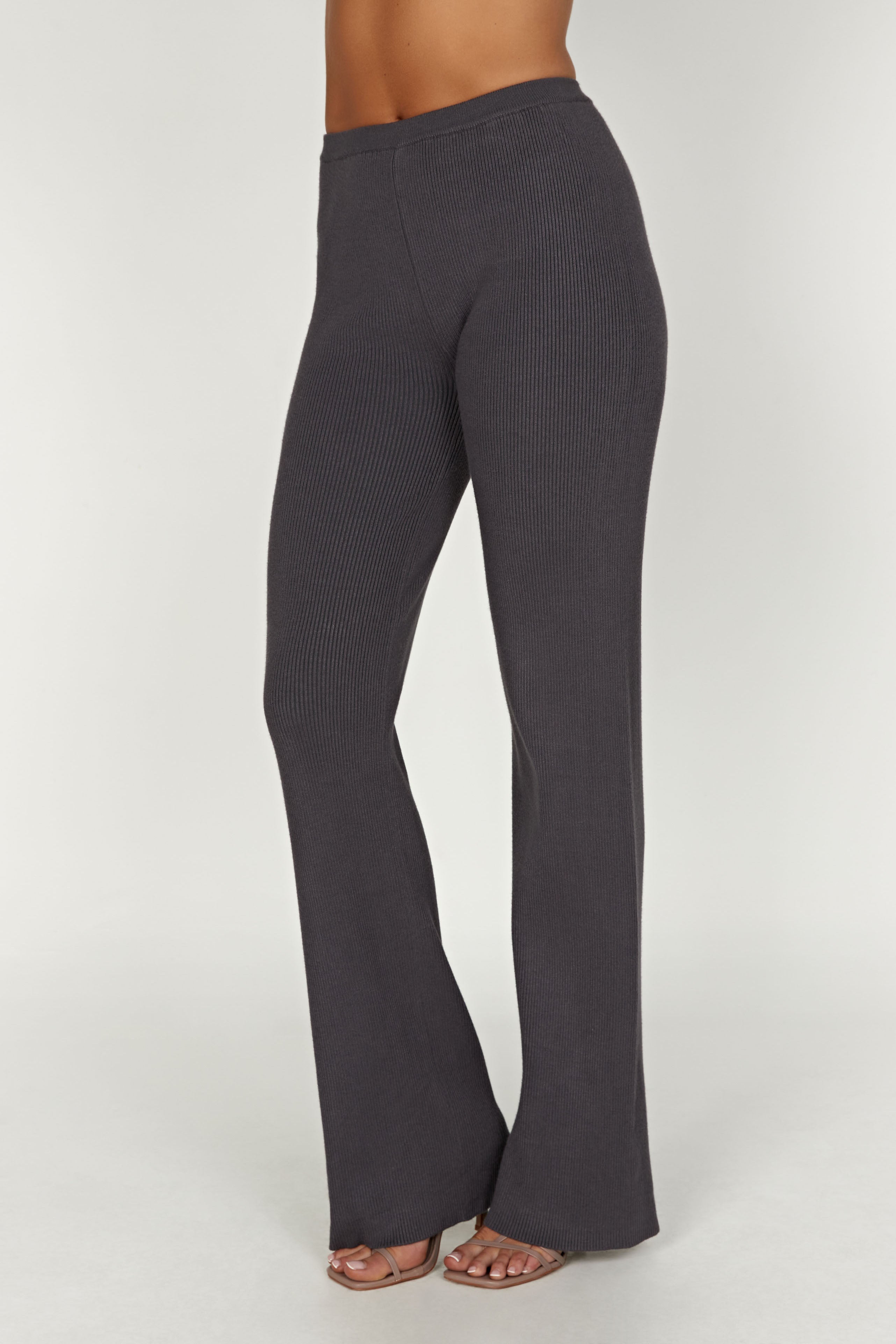Linnie Straight Leg Knit Pant - Charcoal