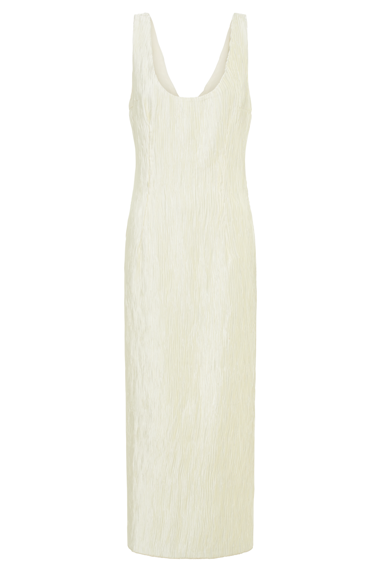 Theia Plisse Maxi Dress - Ivory