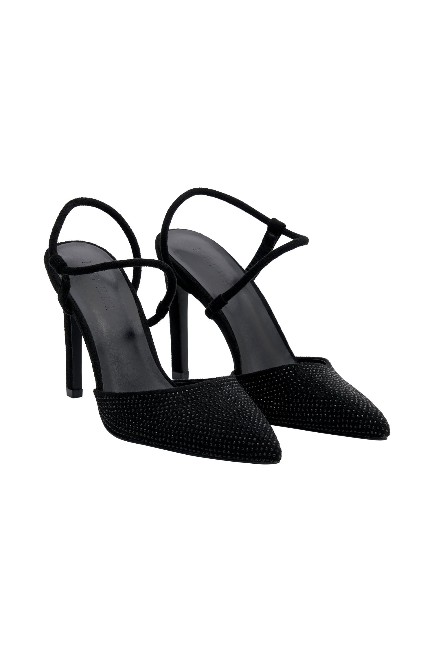 Carter Diamante Closed Toe Heels - Black