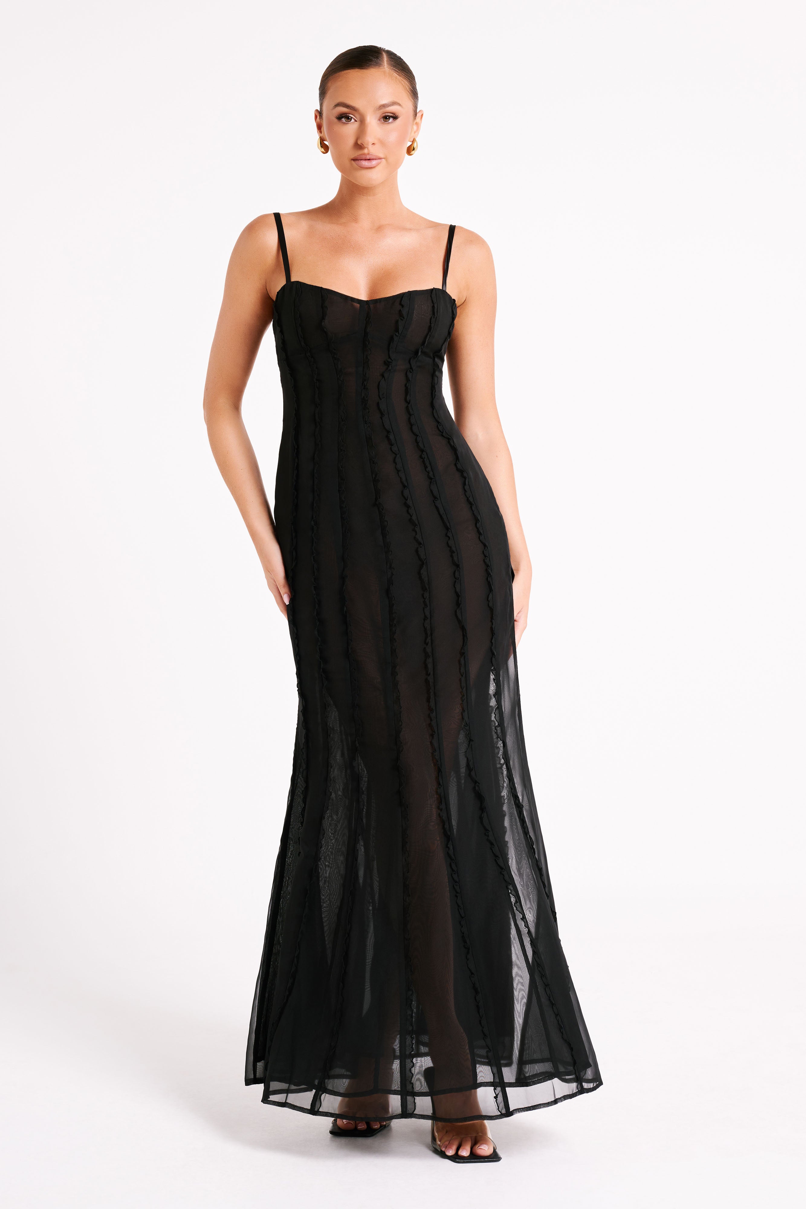 Jacinta Chiffon Maxi Dress - Black