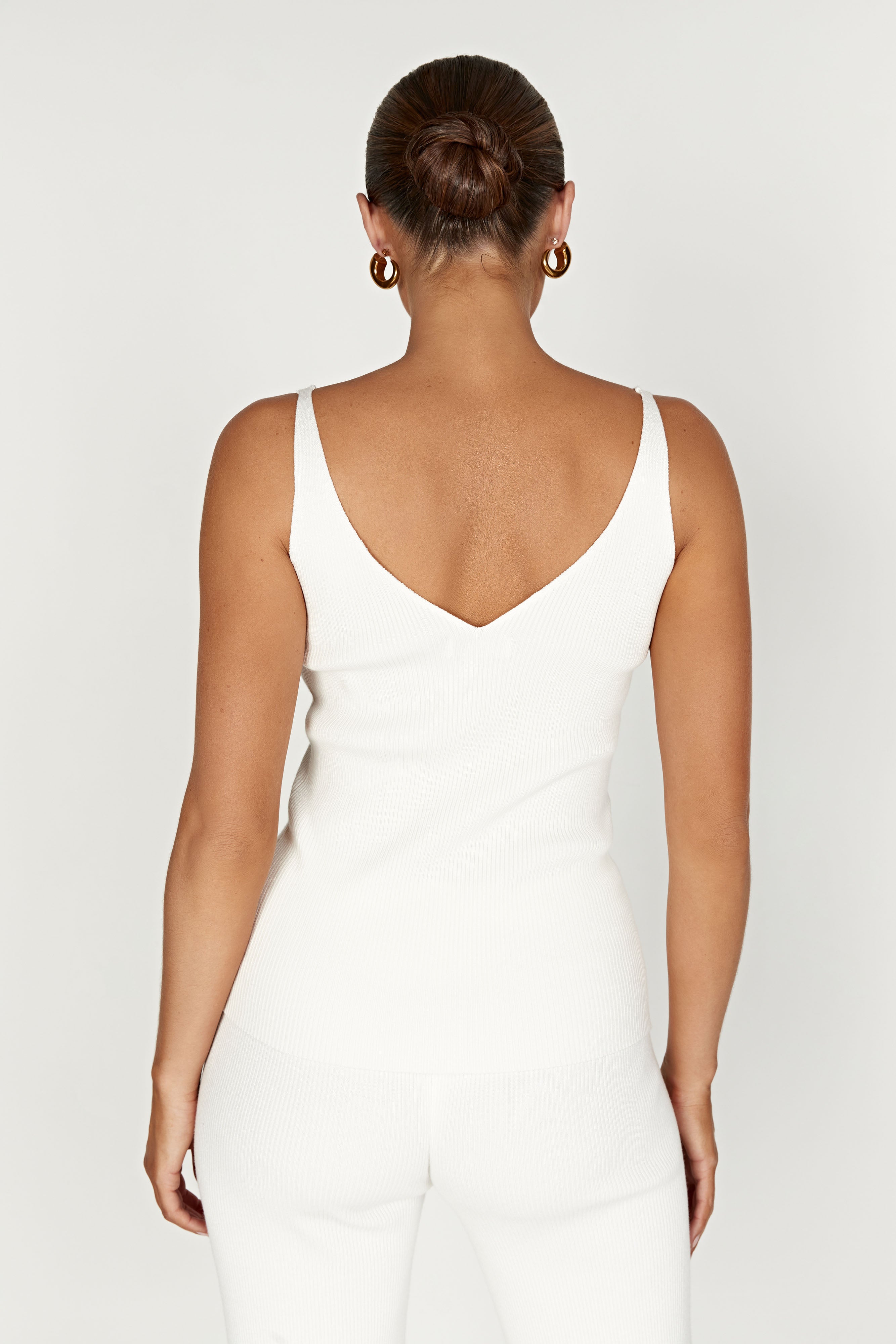 Alicia Sleeveless Knit Top - White
